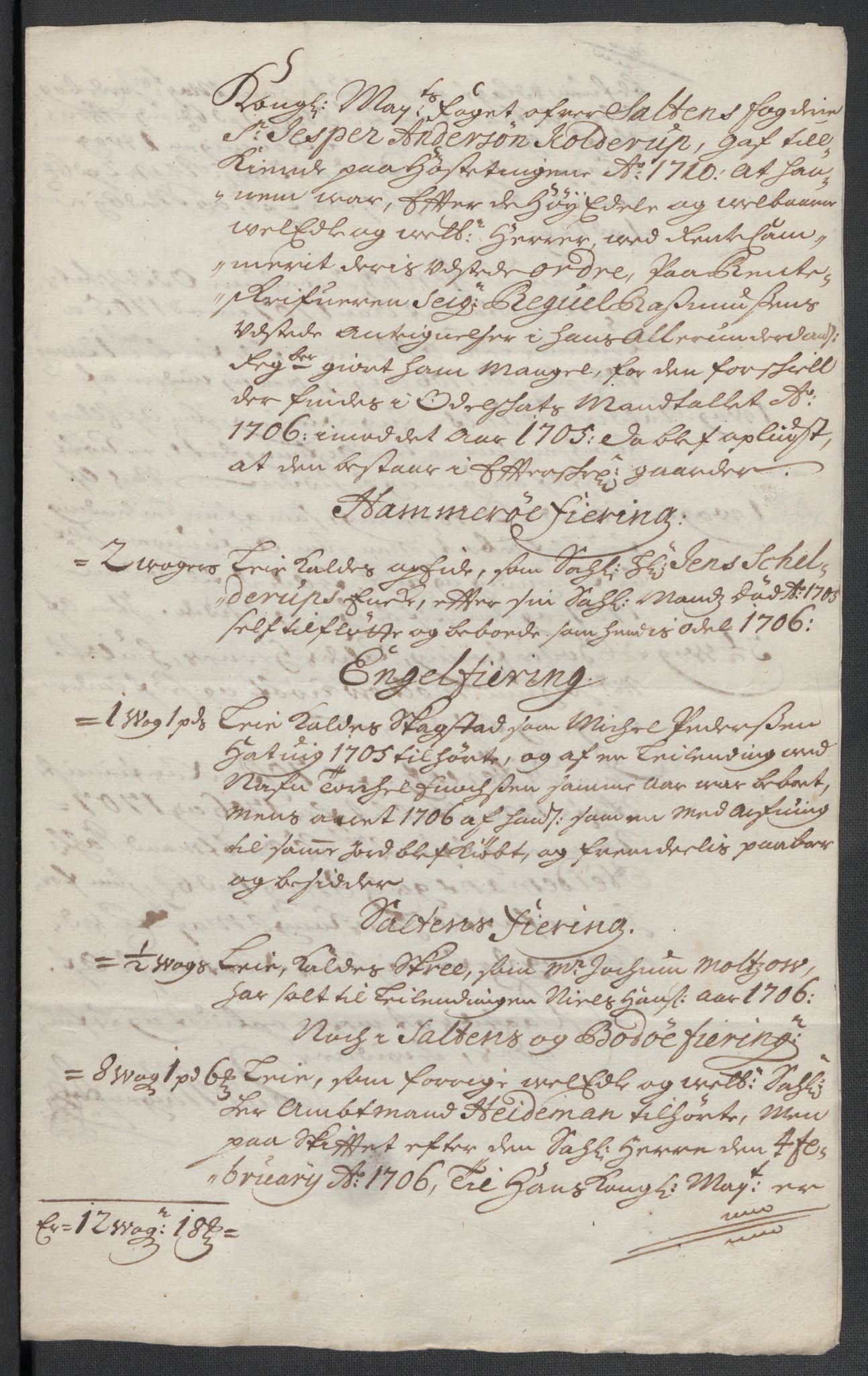 Rentekammeret inntil 1814, Reviderte regnskaper, Fogderegnskap, AV/RA-EA-4092/R66/L4581: Fogderegnskap Salten, 1707-1710, p. 144