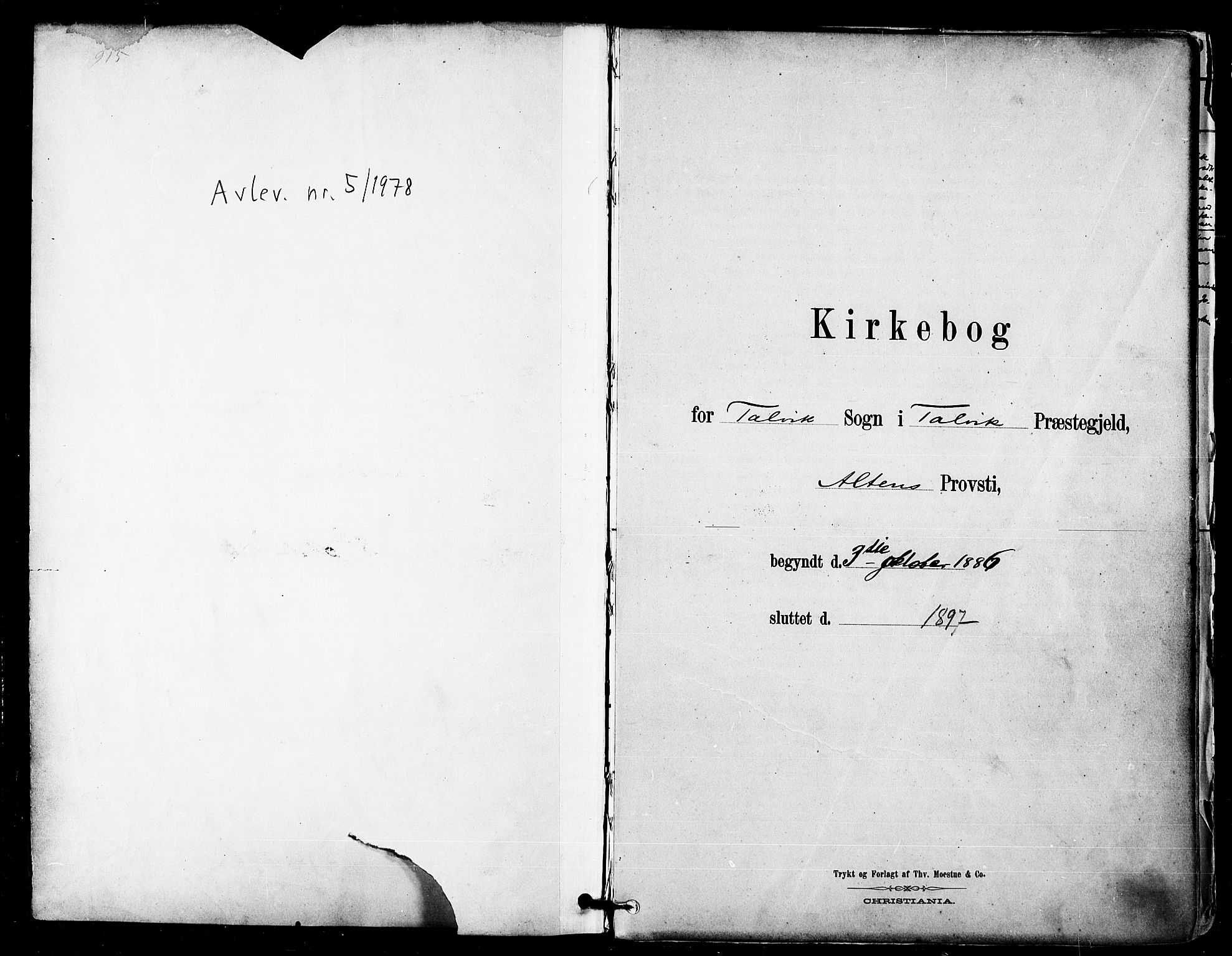 Talvik sokneprestkontor, SATØ/S-1337/H/Ha/L0013kirke: Parish register (official) no. 13, 1886-1897