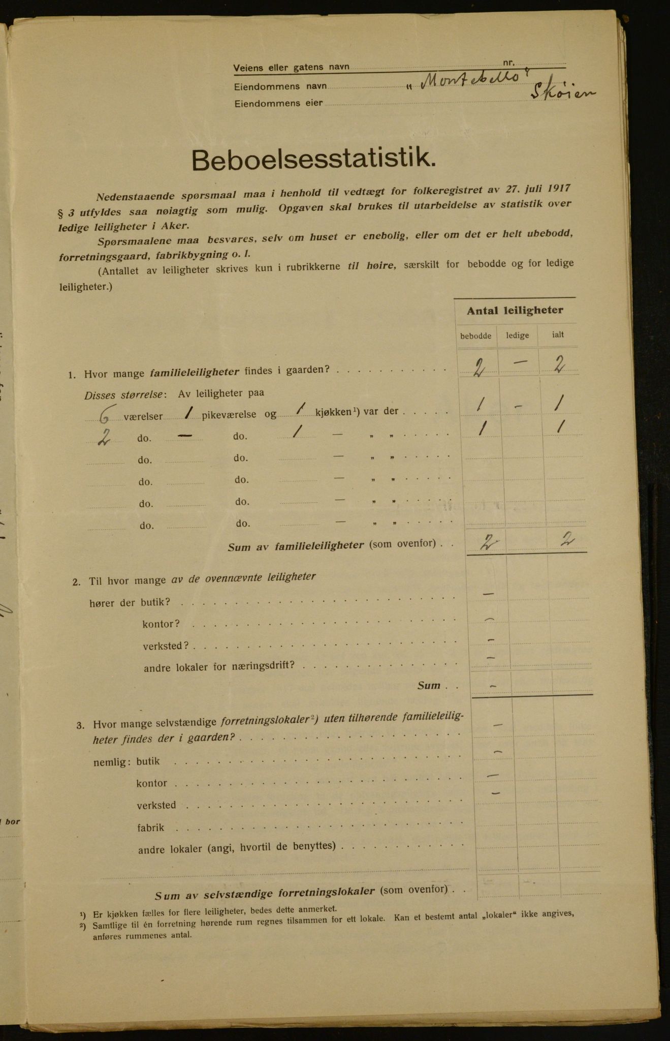 OBA, Municipal Census 1917 for Aker, 1917, p. 4272