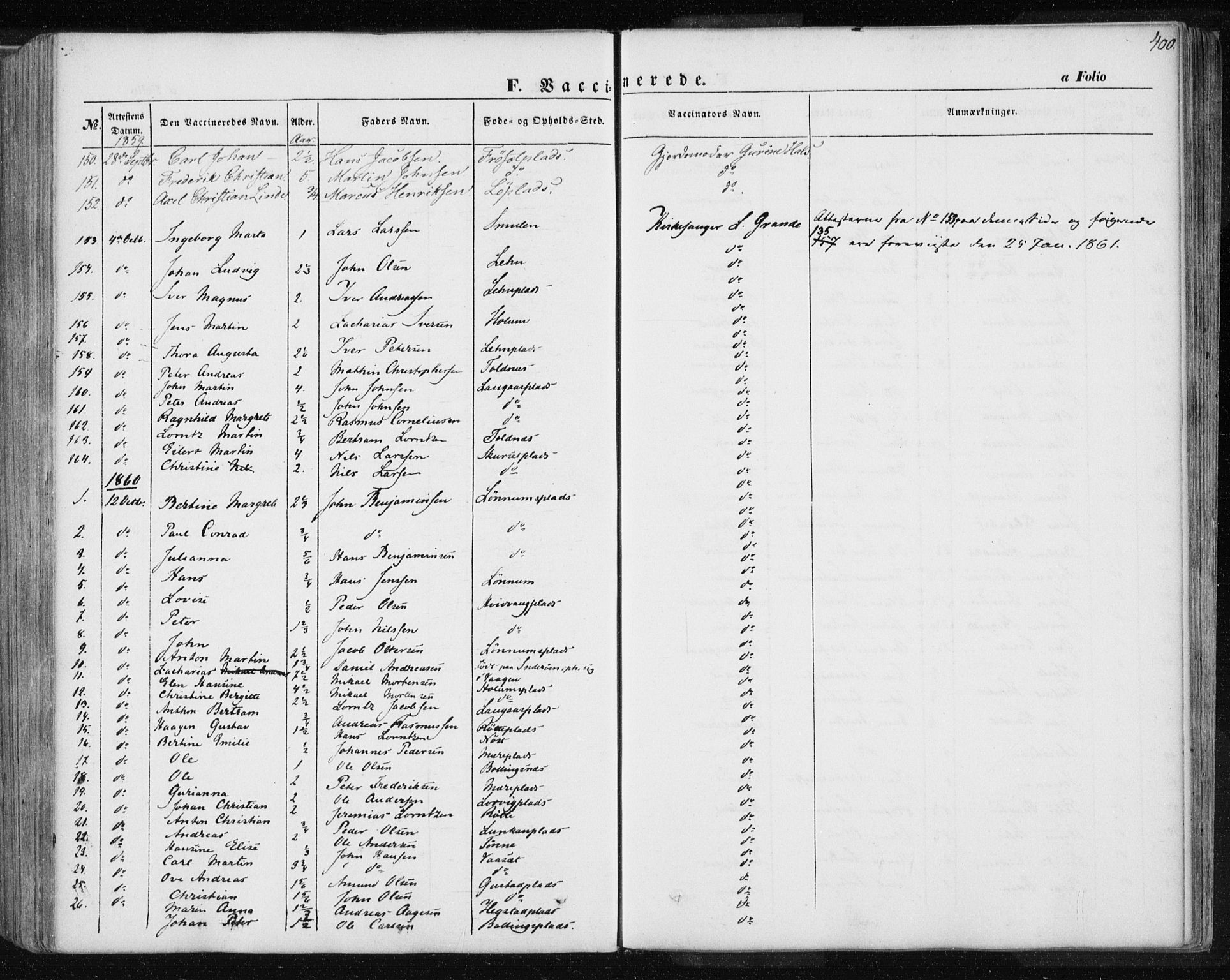 Ministerialprotokoller, klokkerbøker og fødselsregistre - Nord-Trøndelag, SAT/A-1458/735/L0342: Parish register (official) no. 735A07 /1, 1849-1862, p. 400
