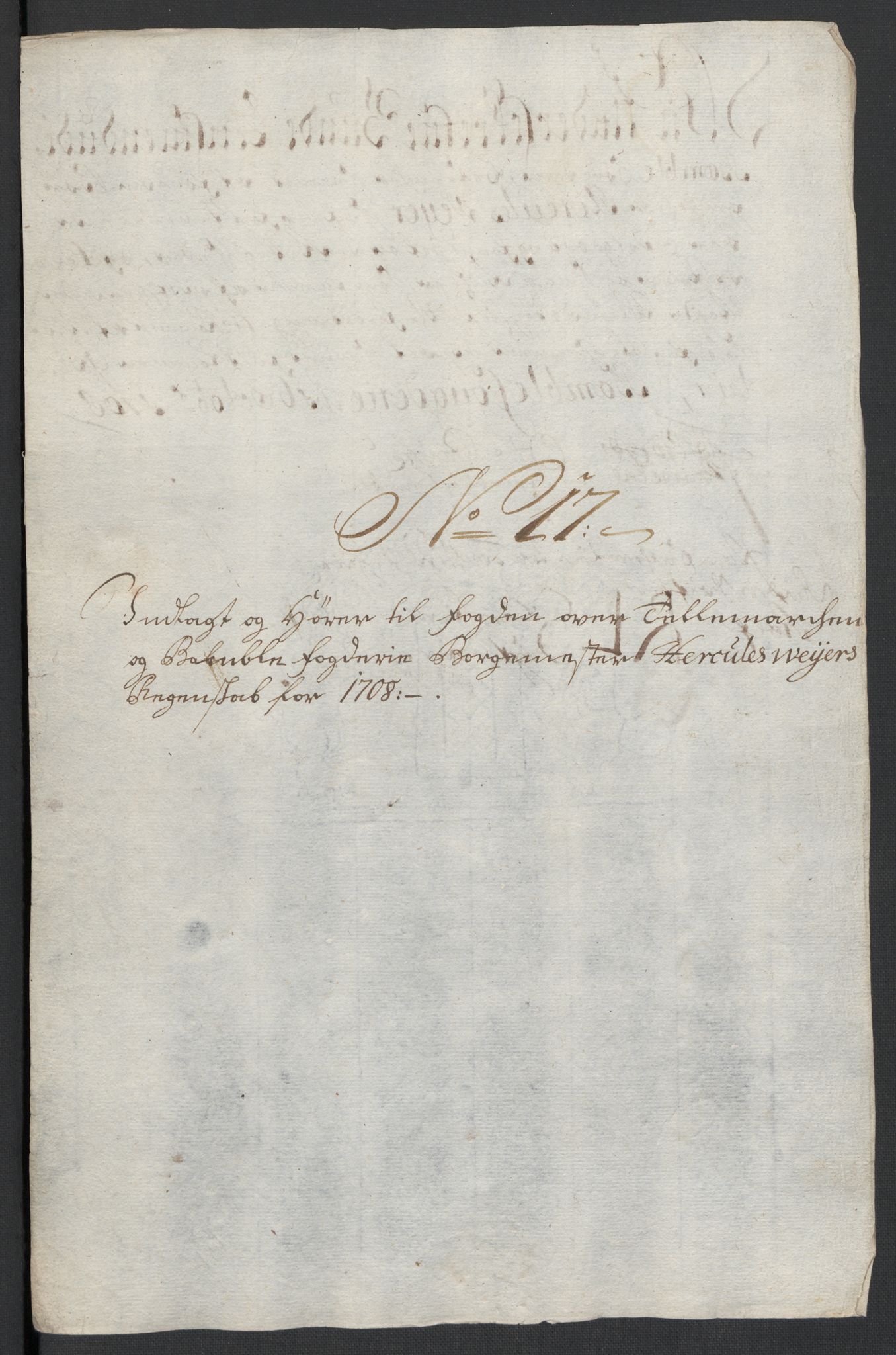 Rentekammeret inntil 1814, Reviderte regnskaper, Fogderegnskap, AV/RA-EA-4092/R36/L2118: Fogderegnskap Øvre og Nedre Telemark og Bamble, 1708-1709, p. 125