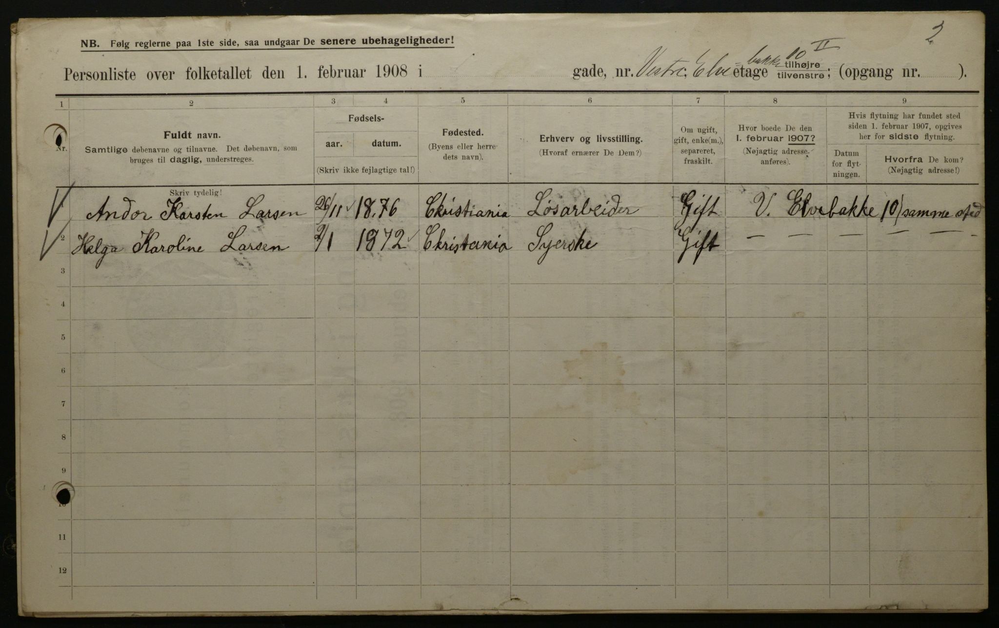 OBA, Municipal Census 1908 for Kristiania, 1908, p. 109981