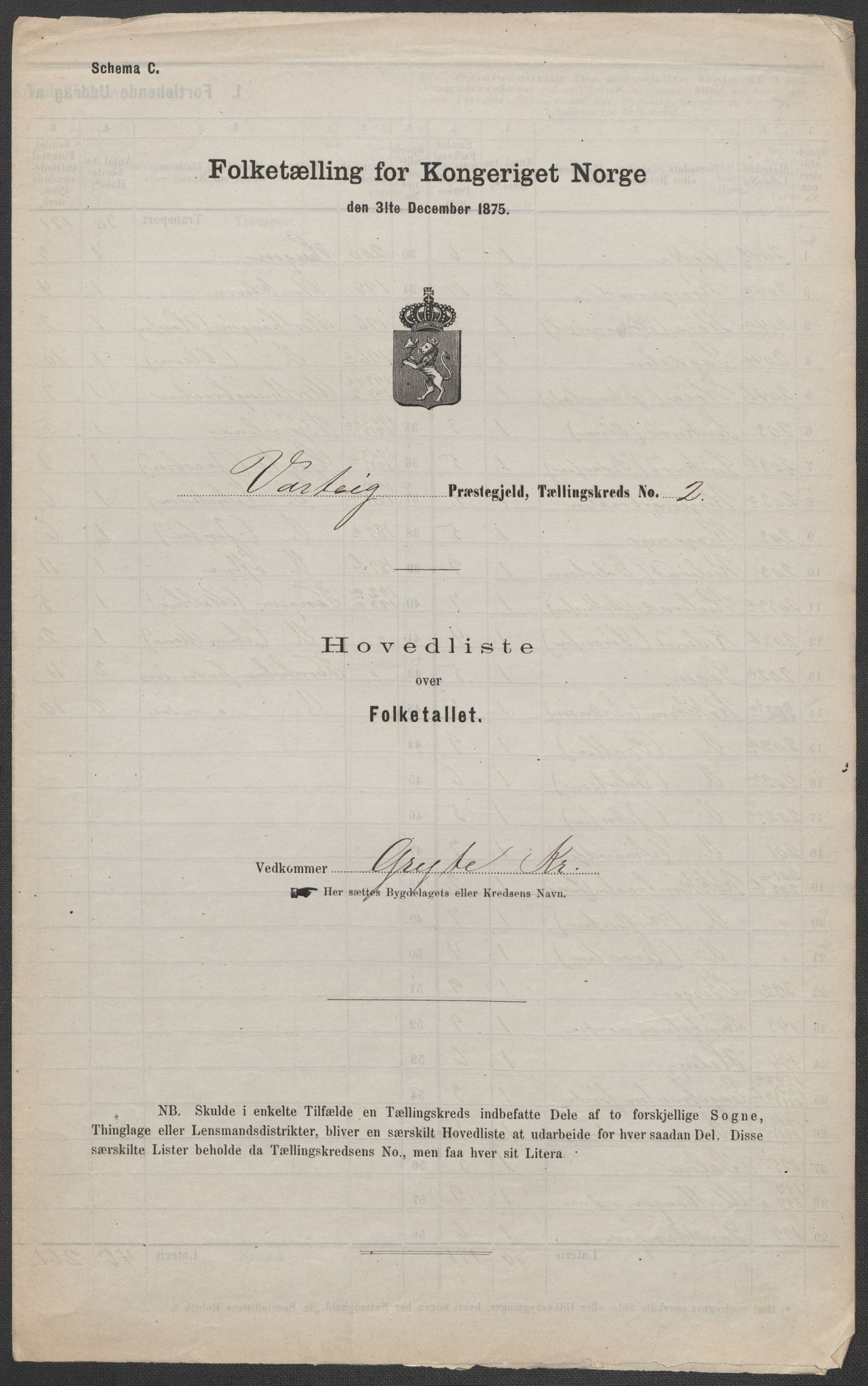 RA, 1875 census for 0114P Varteig, 1875, p. 4