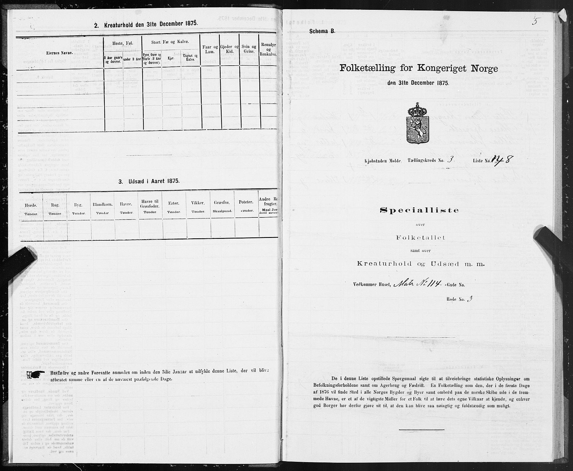 SAT, 1875 census for 1502P Molde, 1875, p. 2005