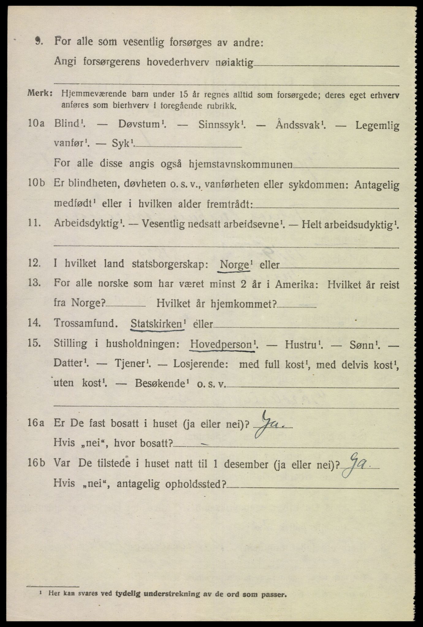 SAK, 1920 census for Spind, 1920, p. 588