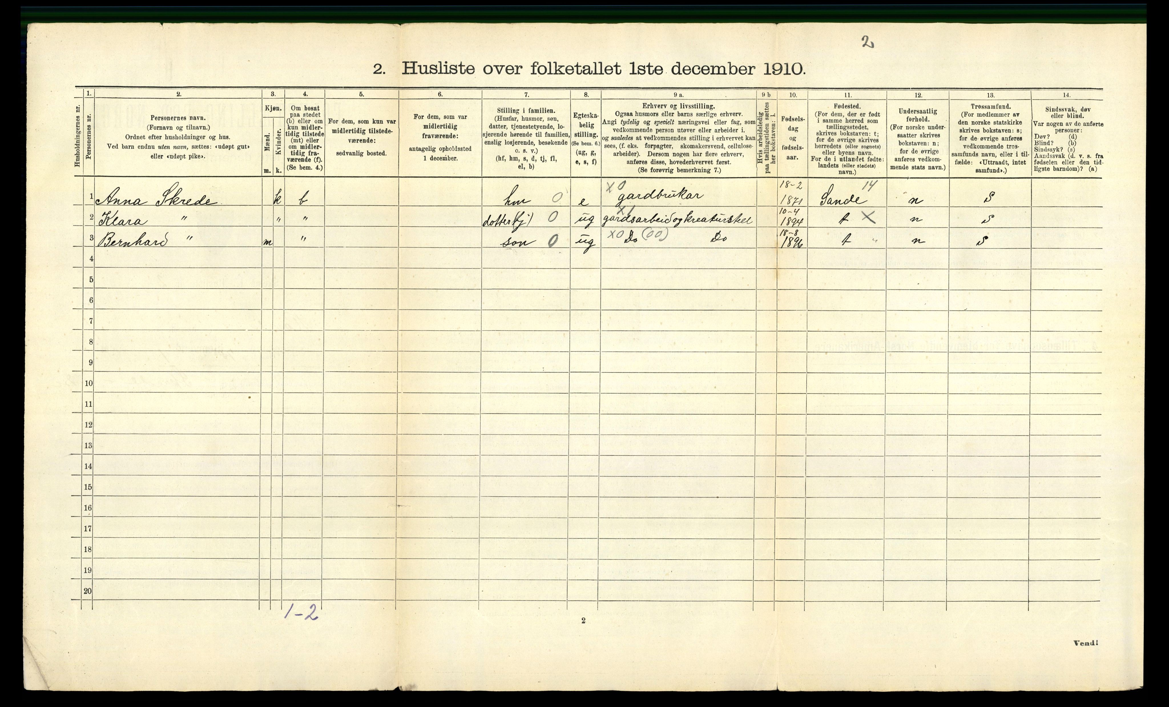 RA, 1910 census for Rovde, 1910, p. 27