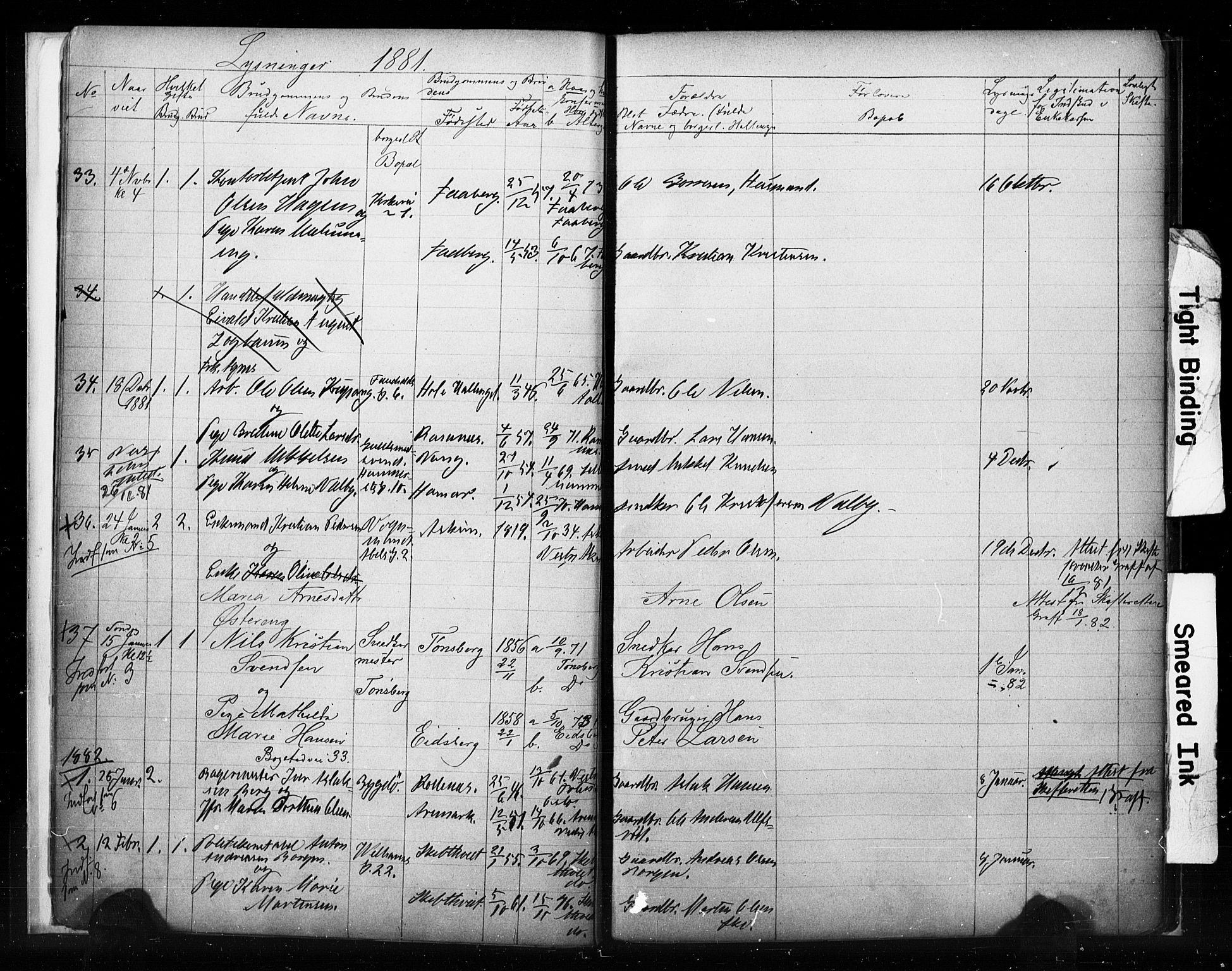 Uranienborg prestekontor Kirkebøker, SAO/A-10877/H/Ha/L0001: Banns register no. I 1, 1880-1887