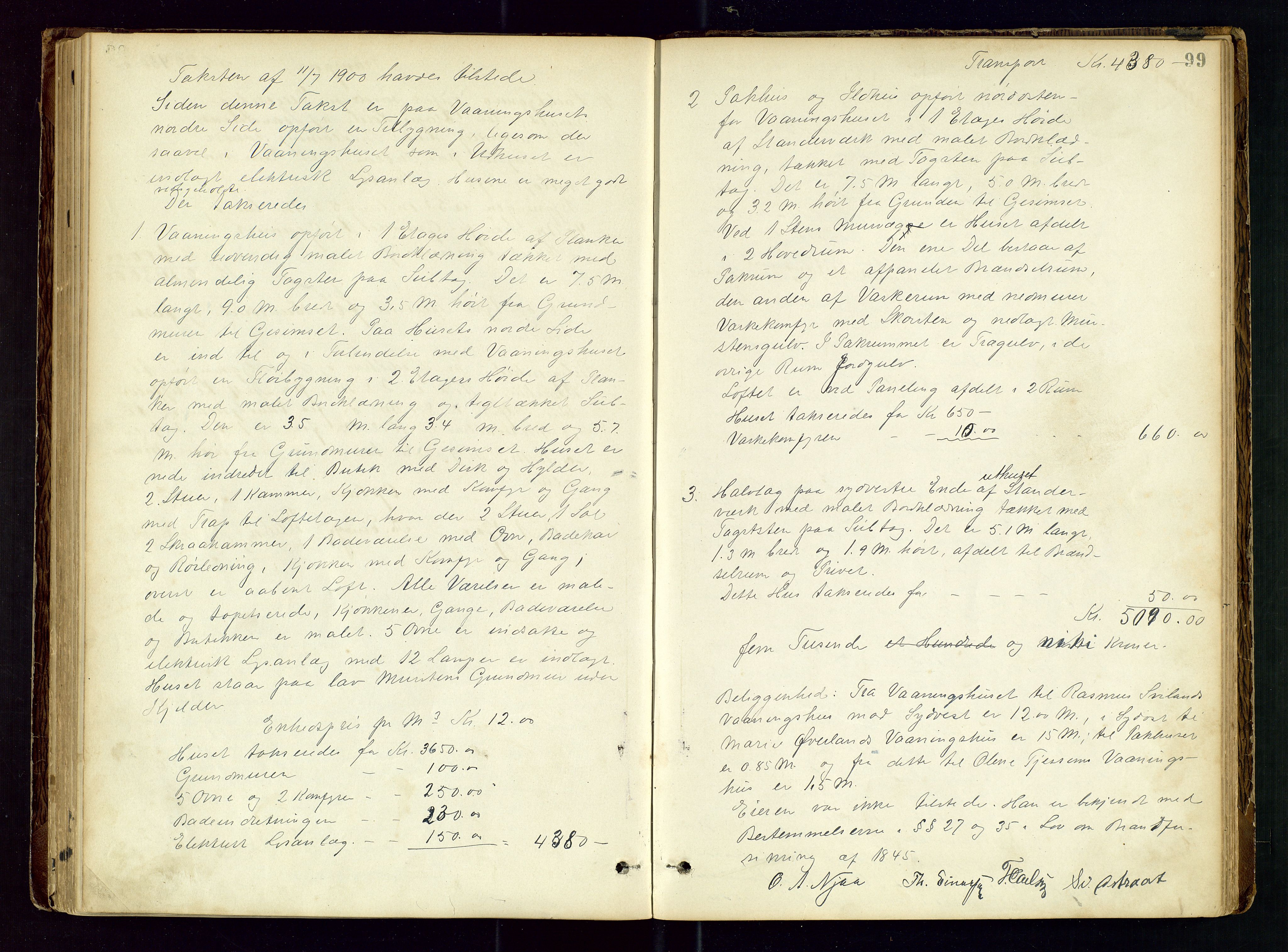 Høyland/Sandnes lensmannskontor, AV/SAST-A-100166/Goa/L0002: "Brandtaxtprotokol for Landafdelingen i Høiland", 1880-1917, p. 98b-99a