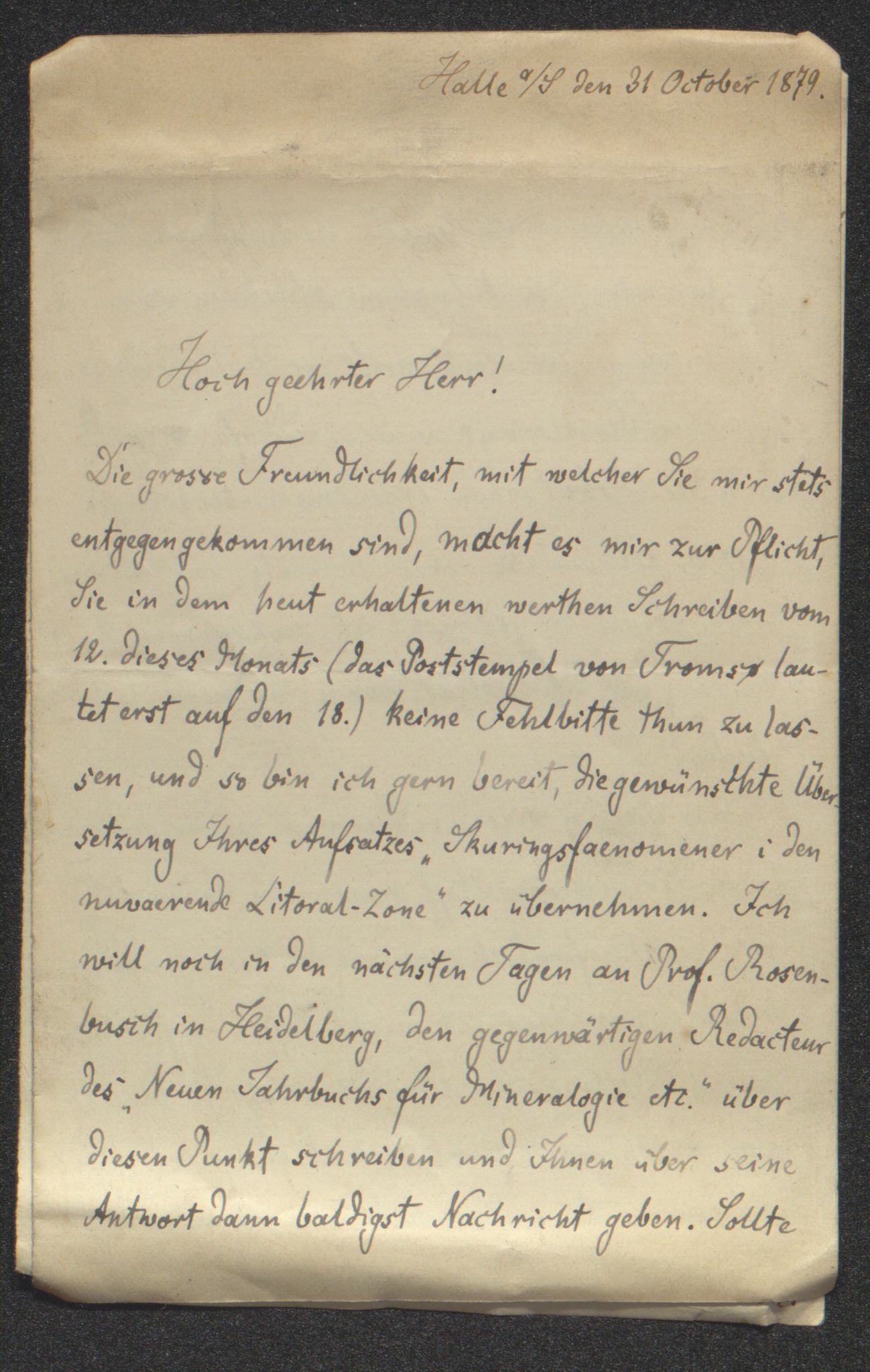 Tromsø Museum, AV/SATØ-S-0162/D/Db/L0033: Journalsaker og innkomne brev, 1879-1882, p. 41