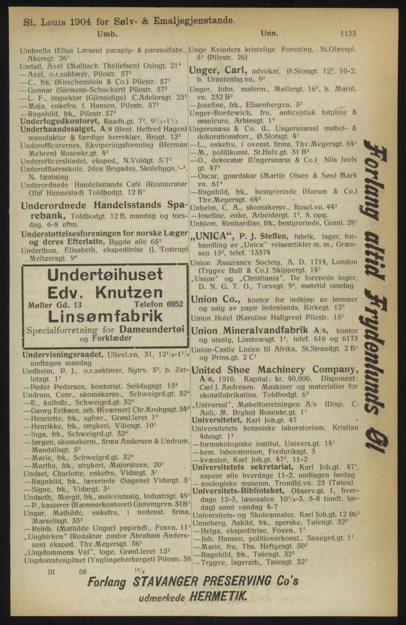 Kristiania/Oslo adressebok, PUBL/-, 1914, p. 1123