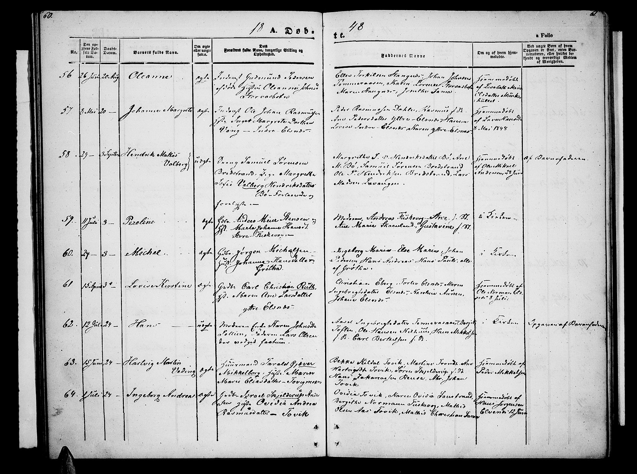 Trondenes sokneprestkontor, AV/SATØ-S-1319/H/Hb/L0006klokker: Parish register (copy) no. 6, 1845-1855, p. 60-61