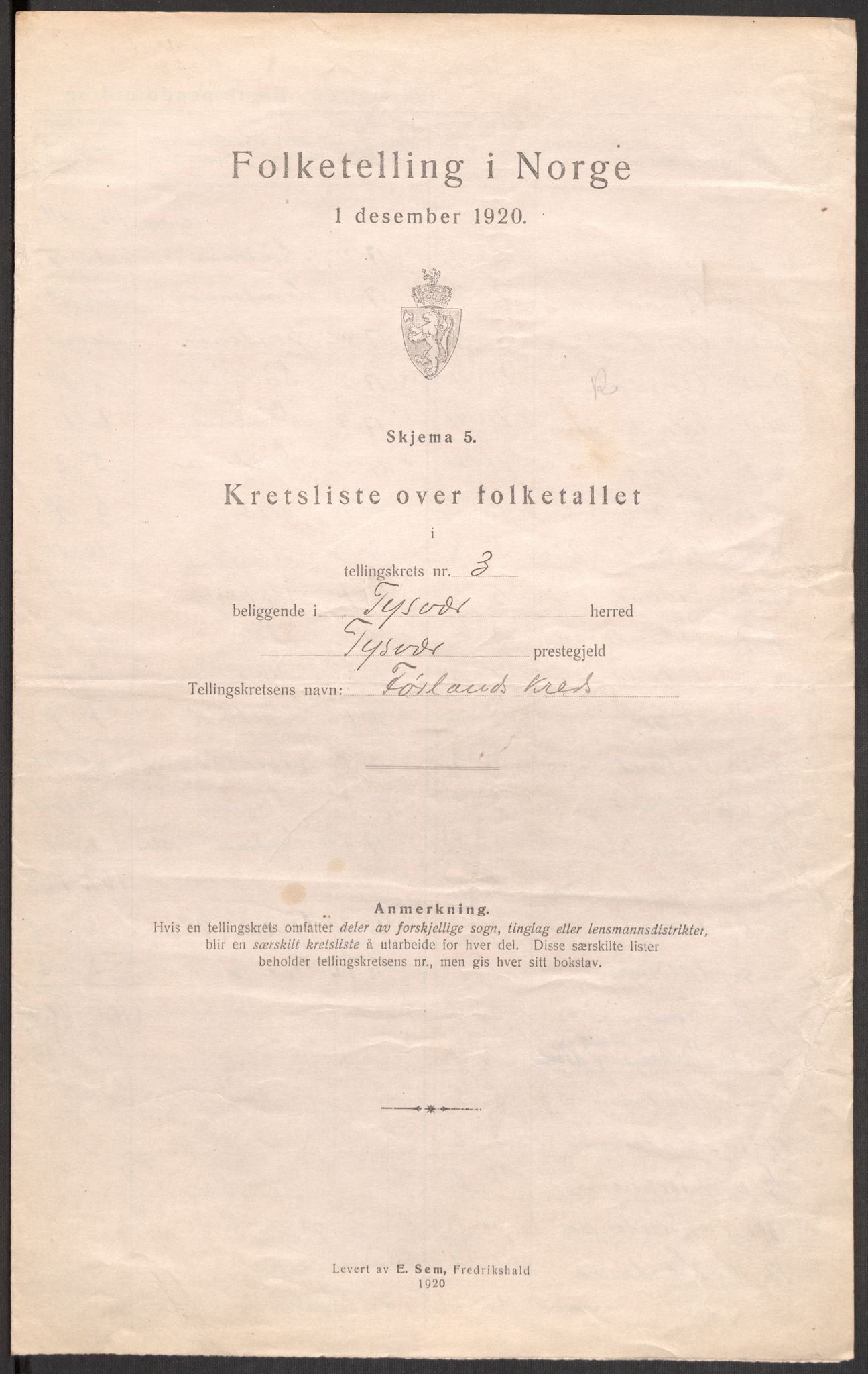 SAST, 1920 census for Tysvær, 1920, p. 17