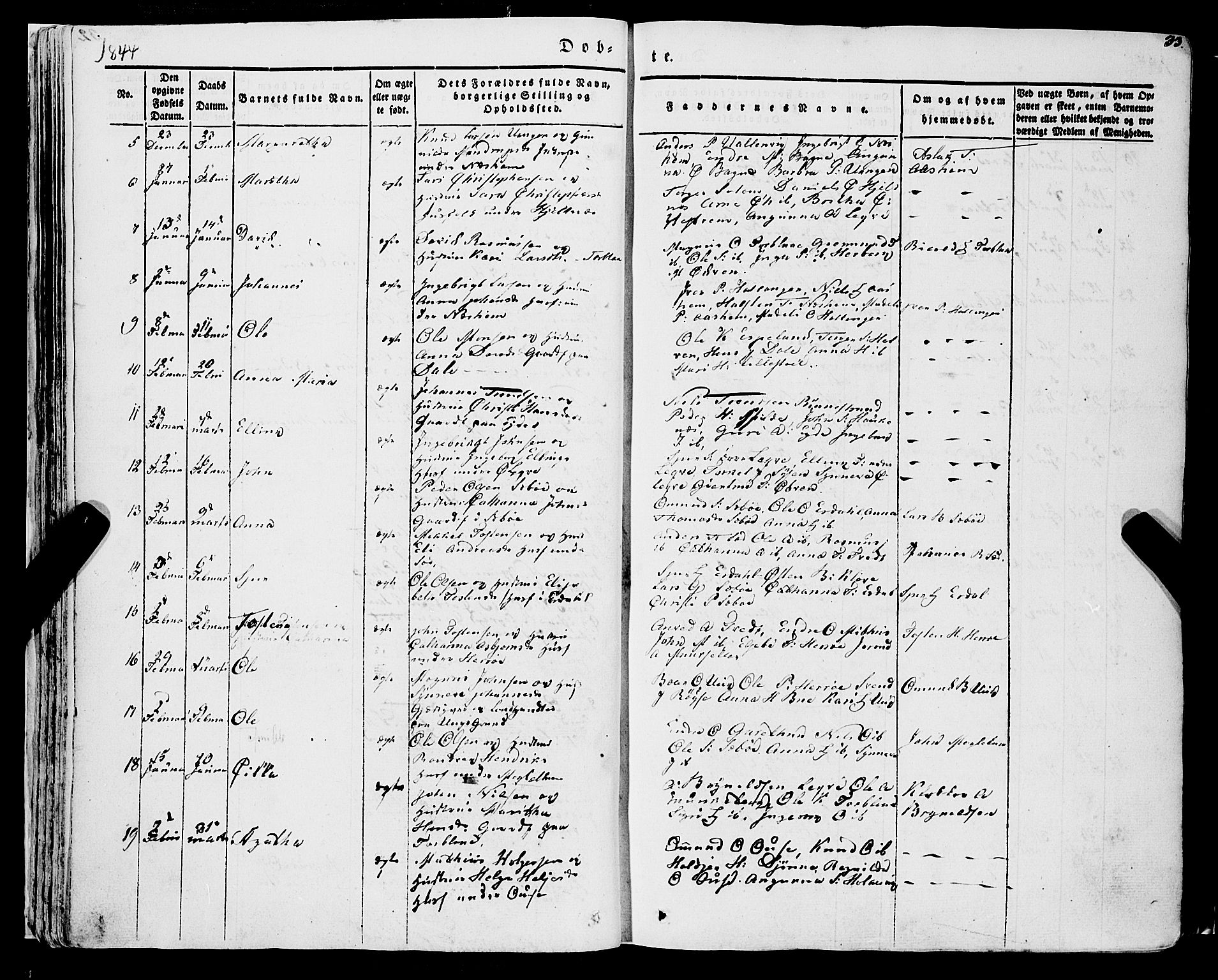 Ulvik sokneprestembete, AV/SAB-A-78801/H/Haa: Parish register (official) no. A 12, 1839-1853, p. 33