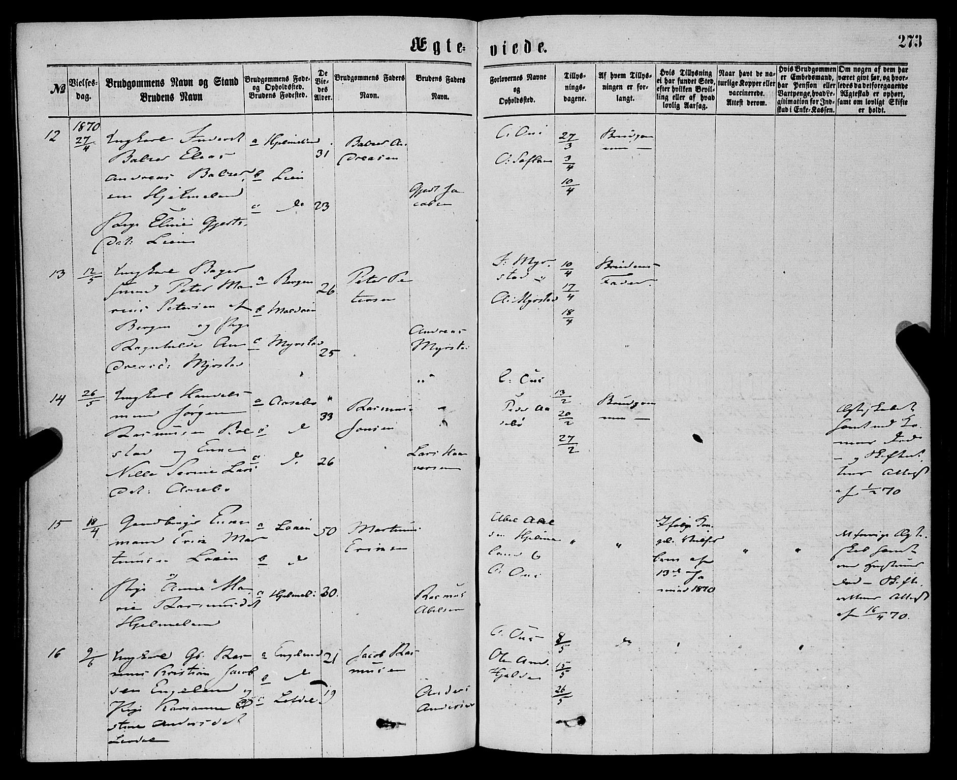 Eid sokneprestembete, AV/SAB-A-82301/H/Haa/Haaa/L0010: Parish register (official) no. A 10, 1867-1878, p. 273