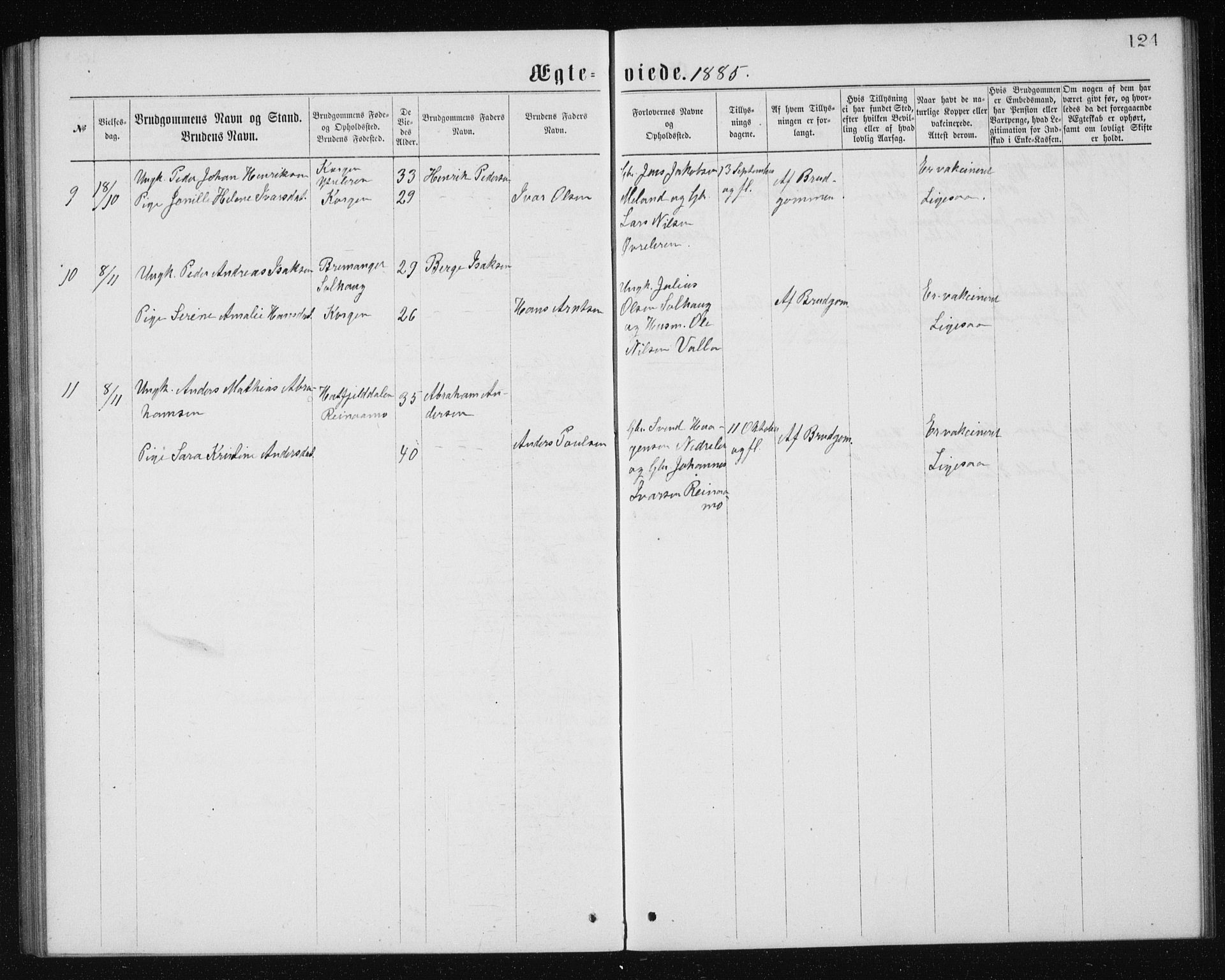 Ministerialprotokoller, klokkerbøker og fødselsregistre - Nordland, AV/SAT-A-1459/826/L0381: Parish register (copy) no. 826C01, 1877-1886, p. 124