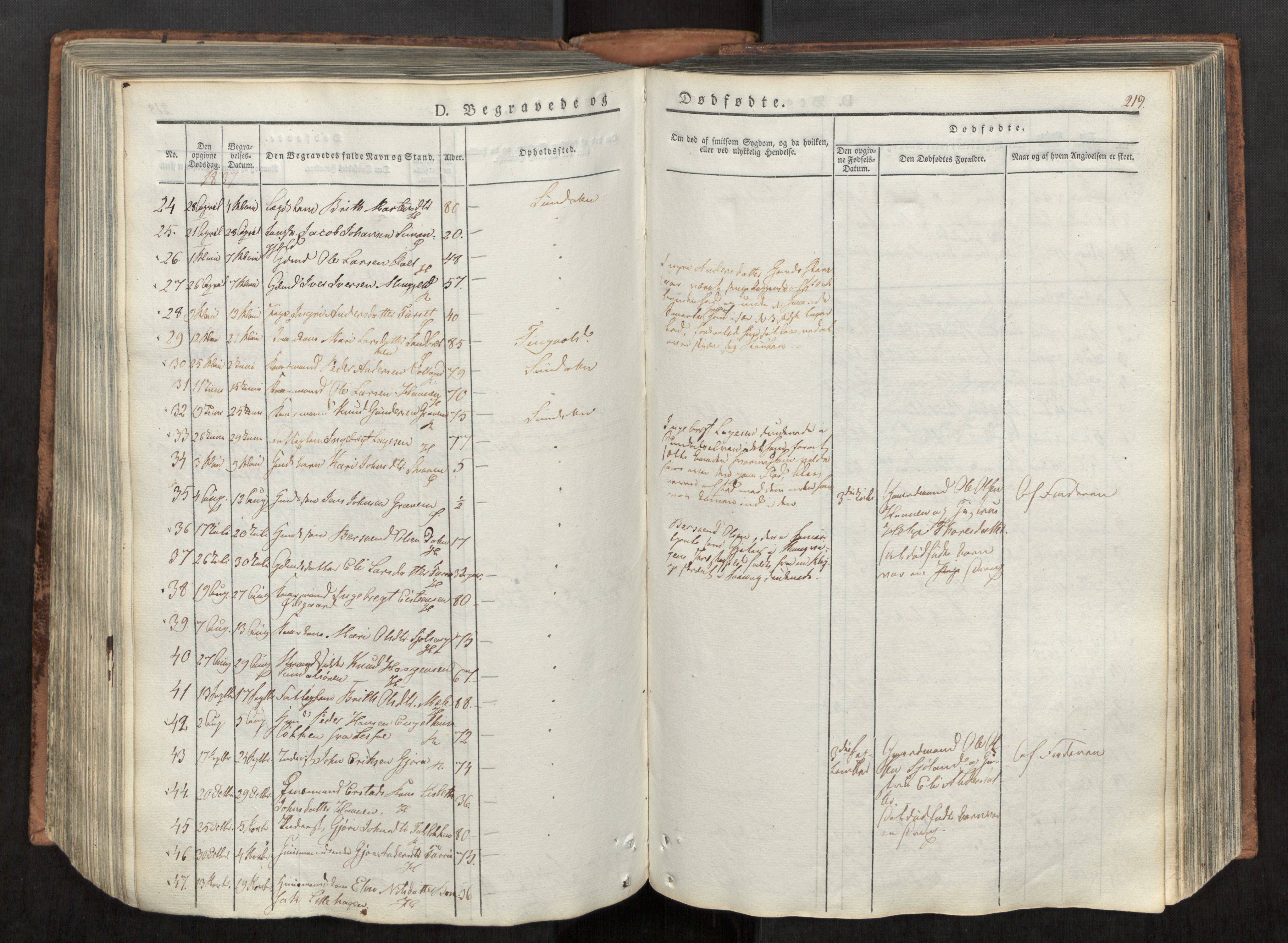 Ministerialprotokoller, klokkerbøker og fødselsregistre - Møre og Romsdal, AV/SAT-A-1454/590/L1012: Parish register (official) no. 590A04, 1832-1846, p. 219