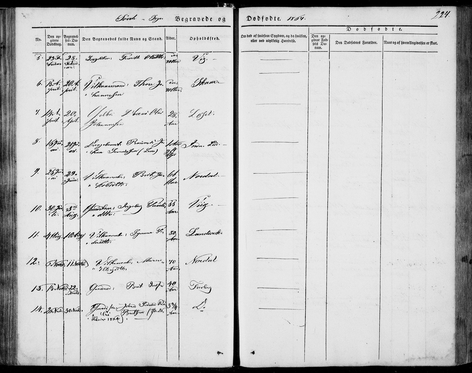 Ministerialprotokoller, klokkerbøker og fødselsregistre - Møre og Romsdal, AV/SAT-A-1454/502/L0023: Parish register (official) no. 502A01, 1844-1873, p. 224