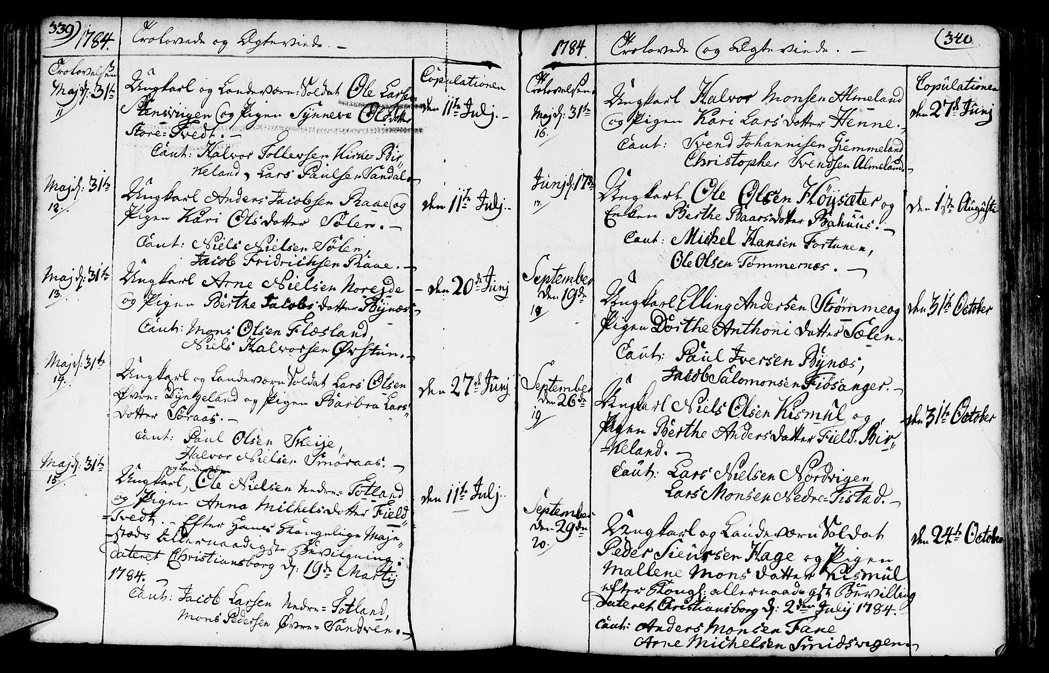 Fana Sokneprestembete, AV/SAB-A-75101/H/Haa/Haaa/L0005: Parish register (official) no. A 5, 1773-1799, p. 339-340