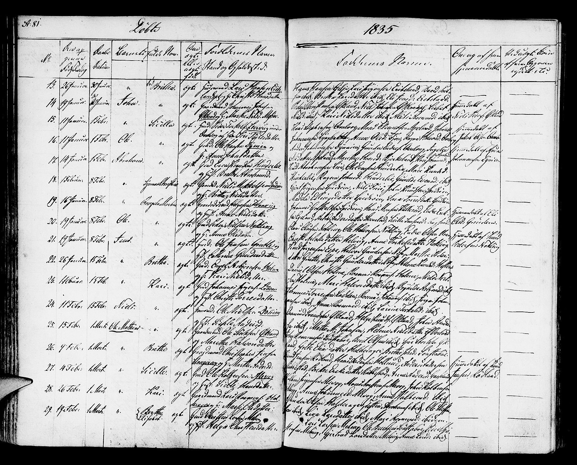 Finnås sokneprestembete, AV/SAB-A-99925/H/Ha/Haa/Haaa/L0005: Parish register (official) no. A 5, 1823-1835, p. 81