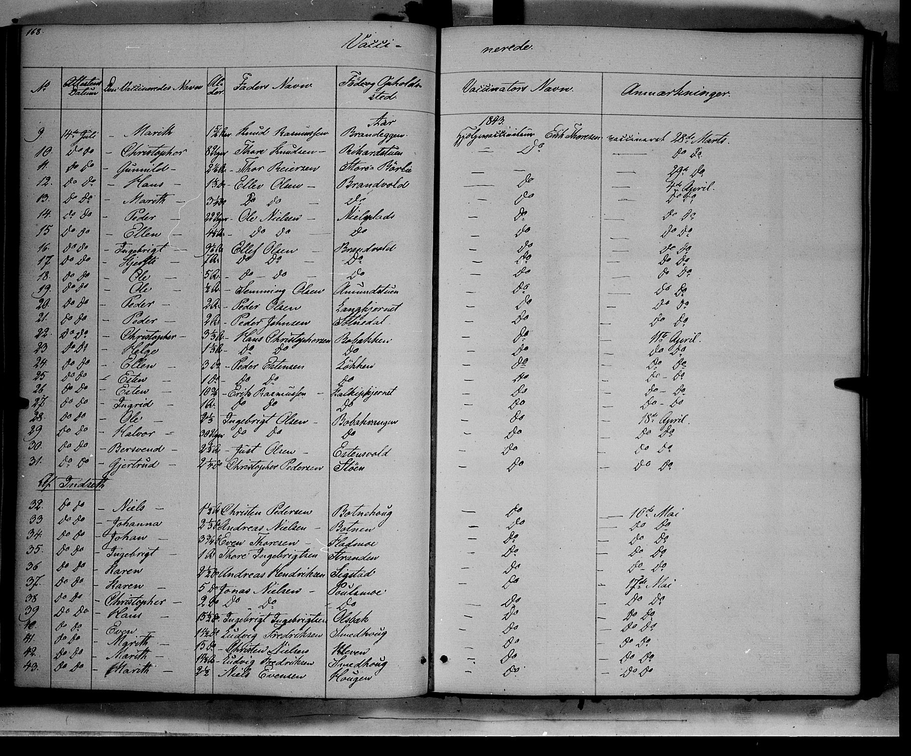 Kvikne prestekontor, SAH/PREST-064/H/Ha/Haa/L0005: Parish register (official) no. 5, 1841-1862, p. 168