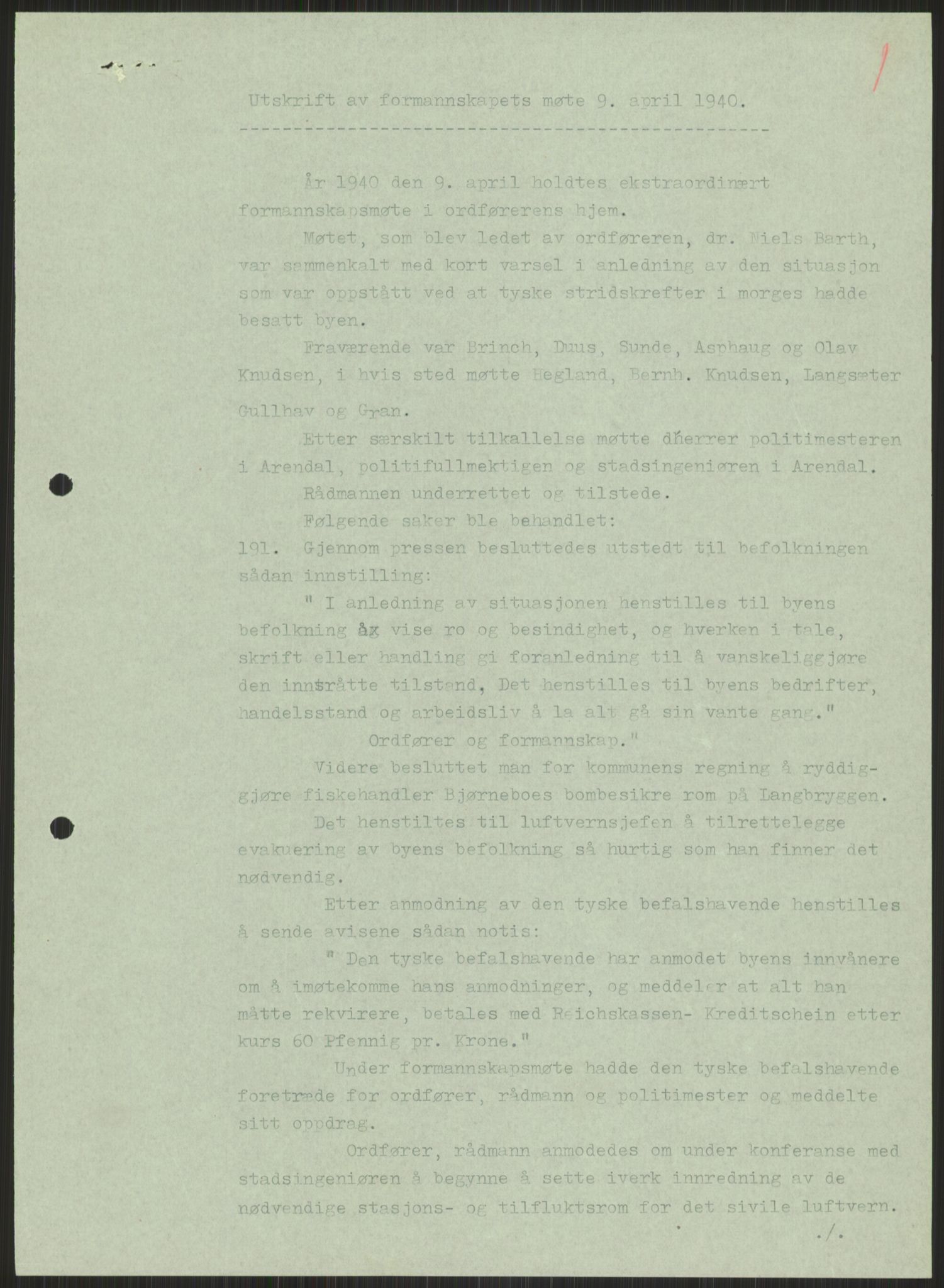 Forsvaret, Forsvarets krigshistoriske avdeling, AV/RA-RAFA-2017/Y/Ya/L0014: II-C-11-31 - Fylkesmenn.  Rapporter om krigsbegivenhetene 1940., 1940, p. 711