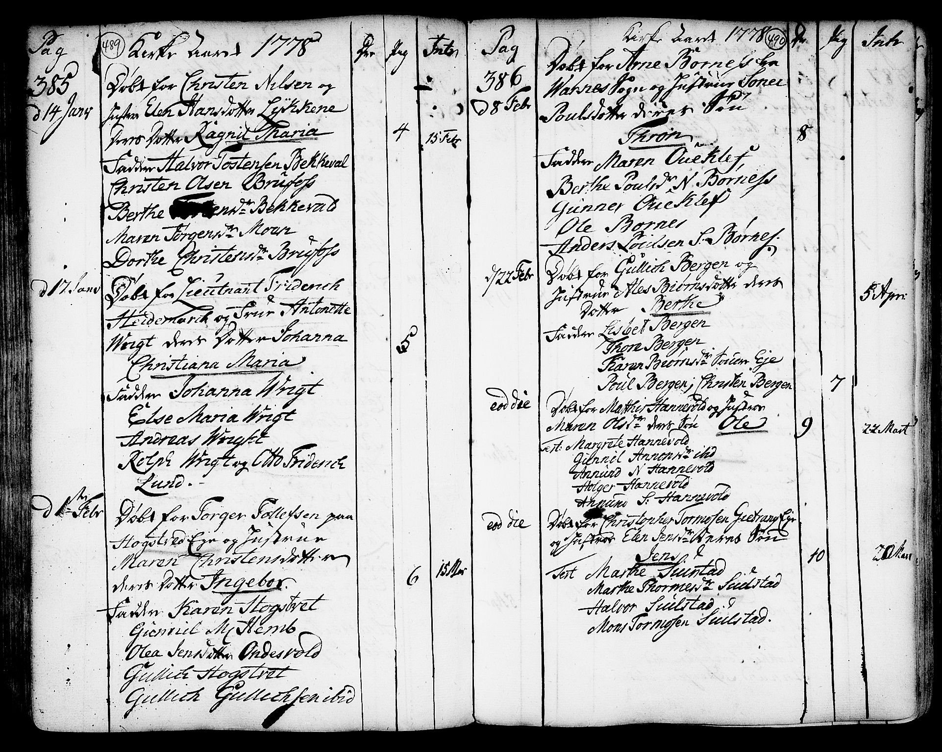 Lardal kirkebøker, AV/SAKO-A-350/F/Fa/L0003: Parish register (official) no. I 3, 1733-1815, p. 489-490