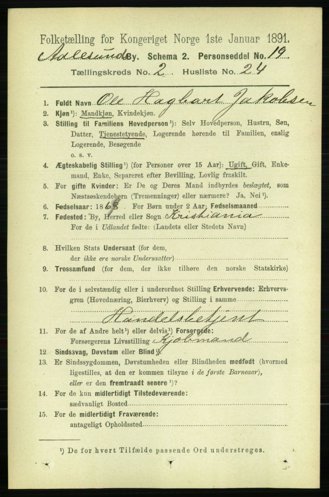 RA, 1891 census for 1501 Ålesund, 1891, p. 2002