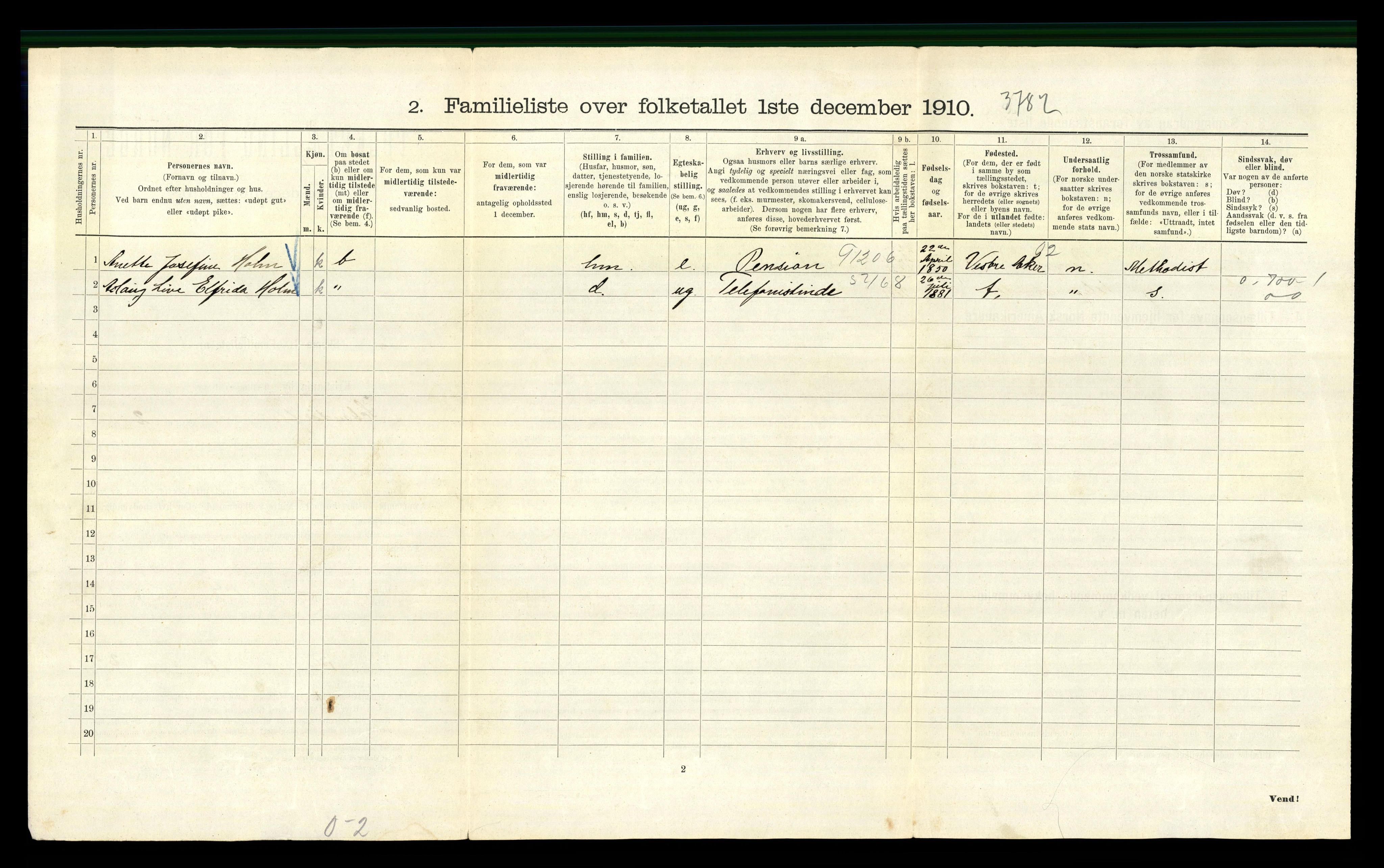 RA, 1910 census for Kristiania, 1910, p. 85436