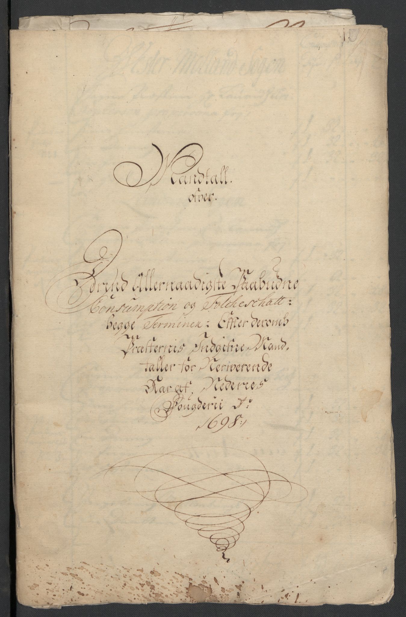 Rentekammeret inntil 1814, Reviderte regnskaper, Fogderegnskap, RA/EA-4092/R39/L2314: Fogderegnskap Nedenes, 1698-1699, p. 56