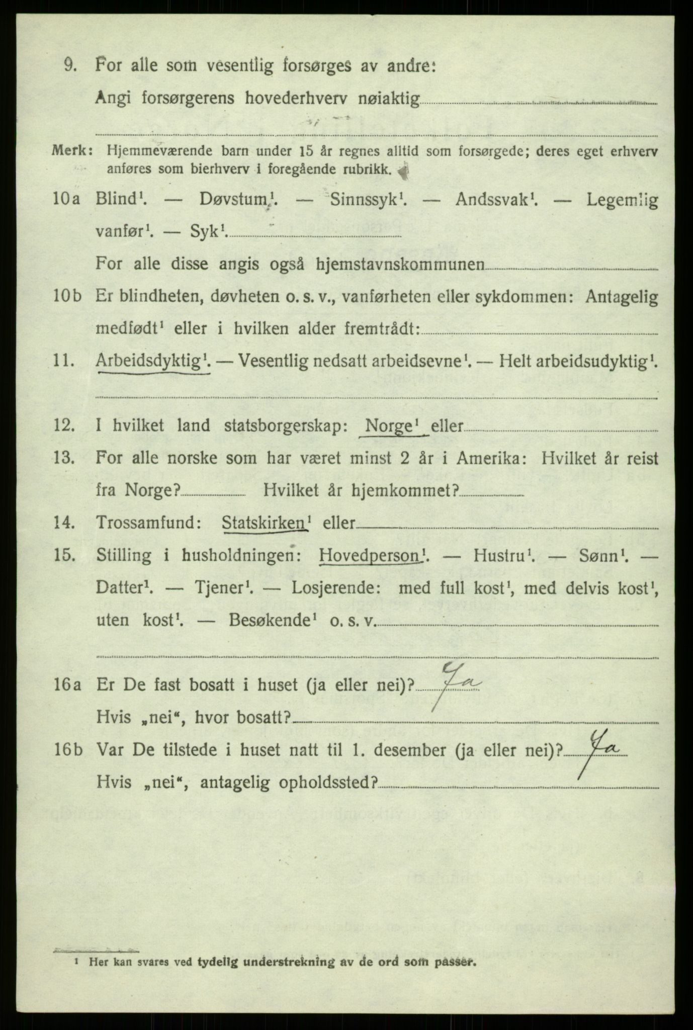 SAB, 1920 census for Åsane, 1920, p. 2838