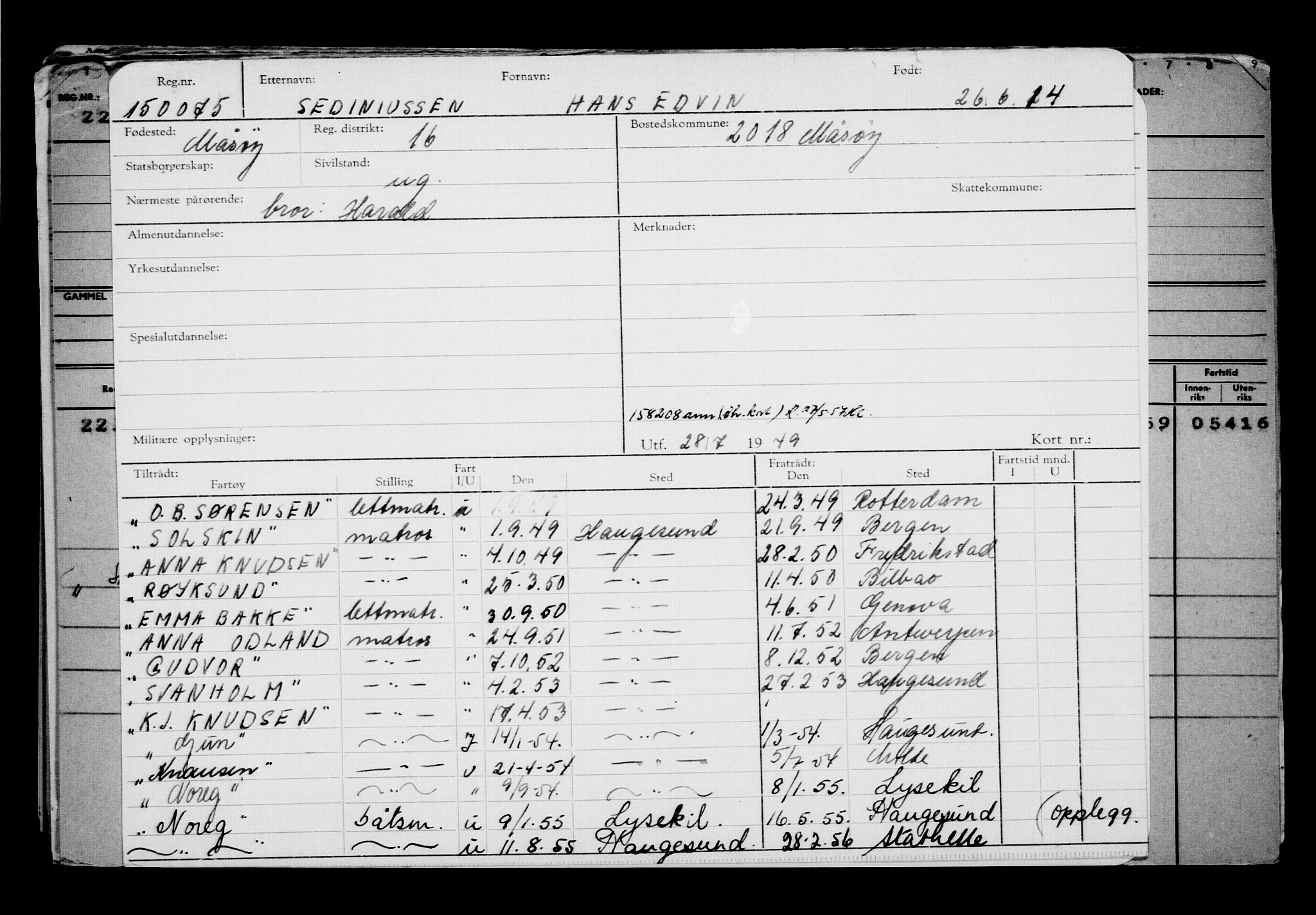 Direktoratet for sjømenn, AV/RA-S-3545/G/Gb/L0122: Hovedkort, 1914, p. 121