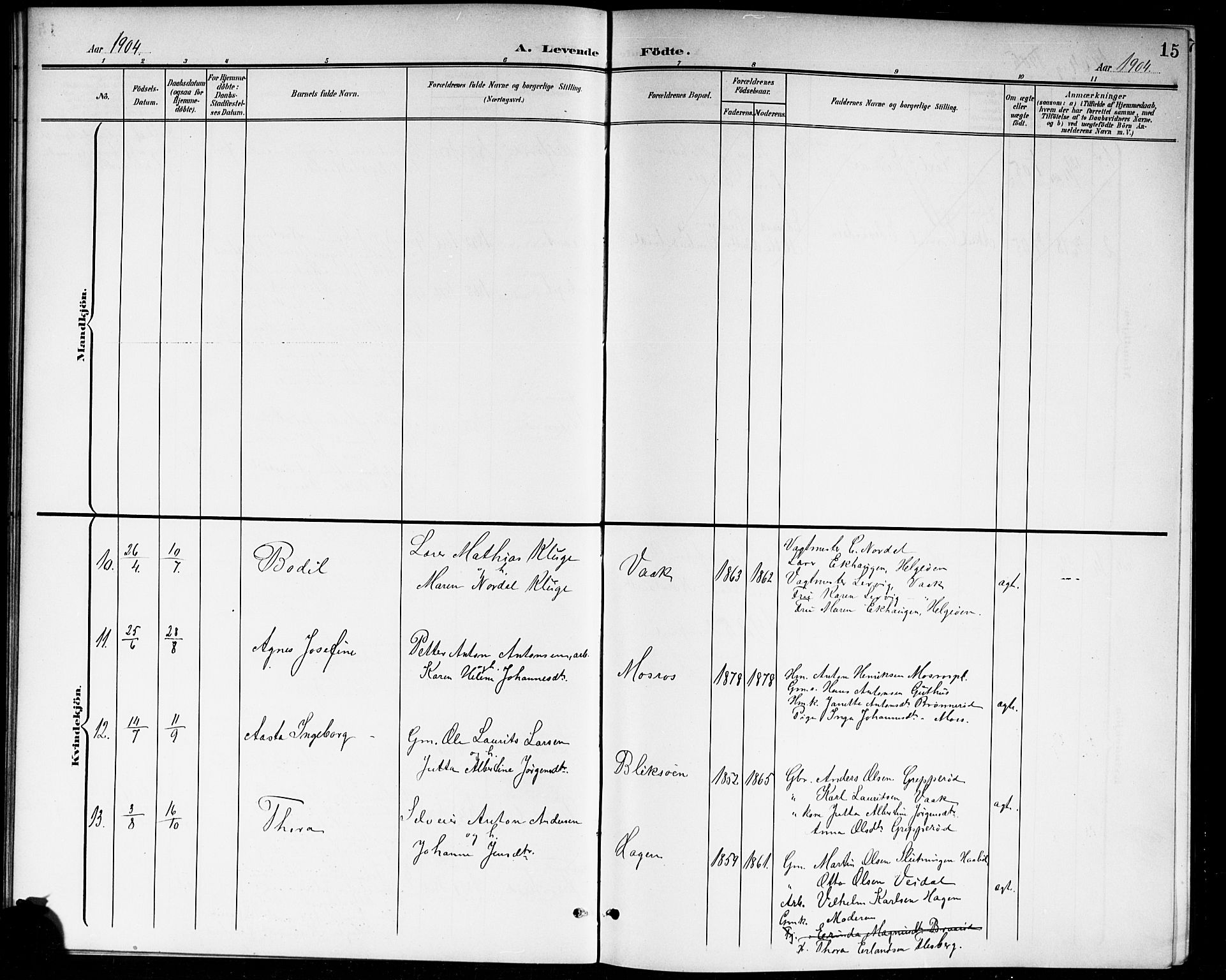 Våler prestekontor Kirkebøker, AV/SAO-A-11083/G/Ga/L0004: Parish register (copy) no. I 4, 1901-1914, p. 15