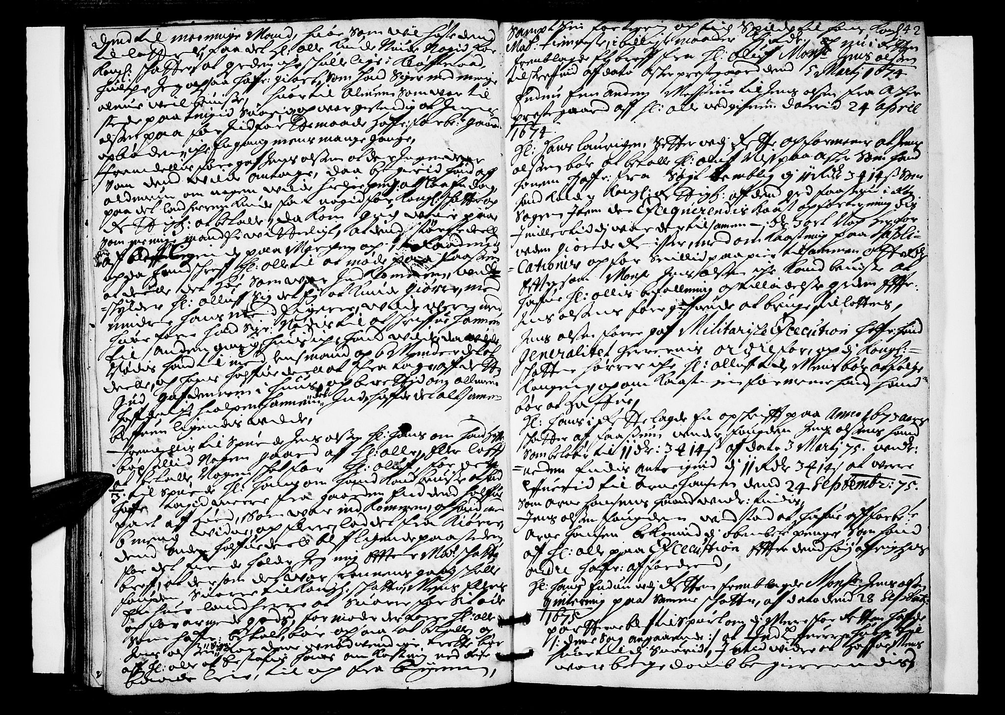 Lier, Røyken og Hurum sorenskriveri, SAKO/A-89/F/Fa/L0016: Tingbok, 1675, p. 42