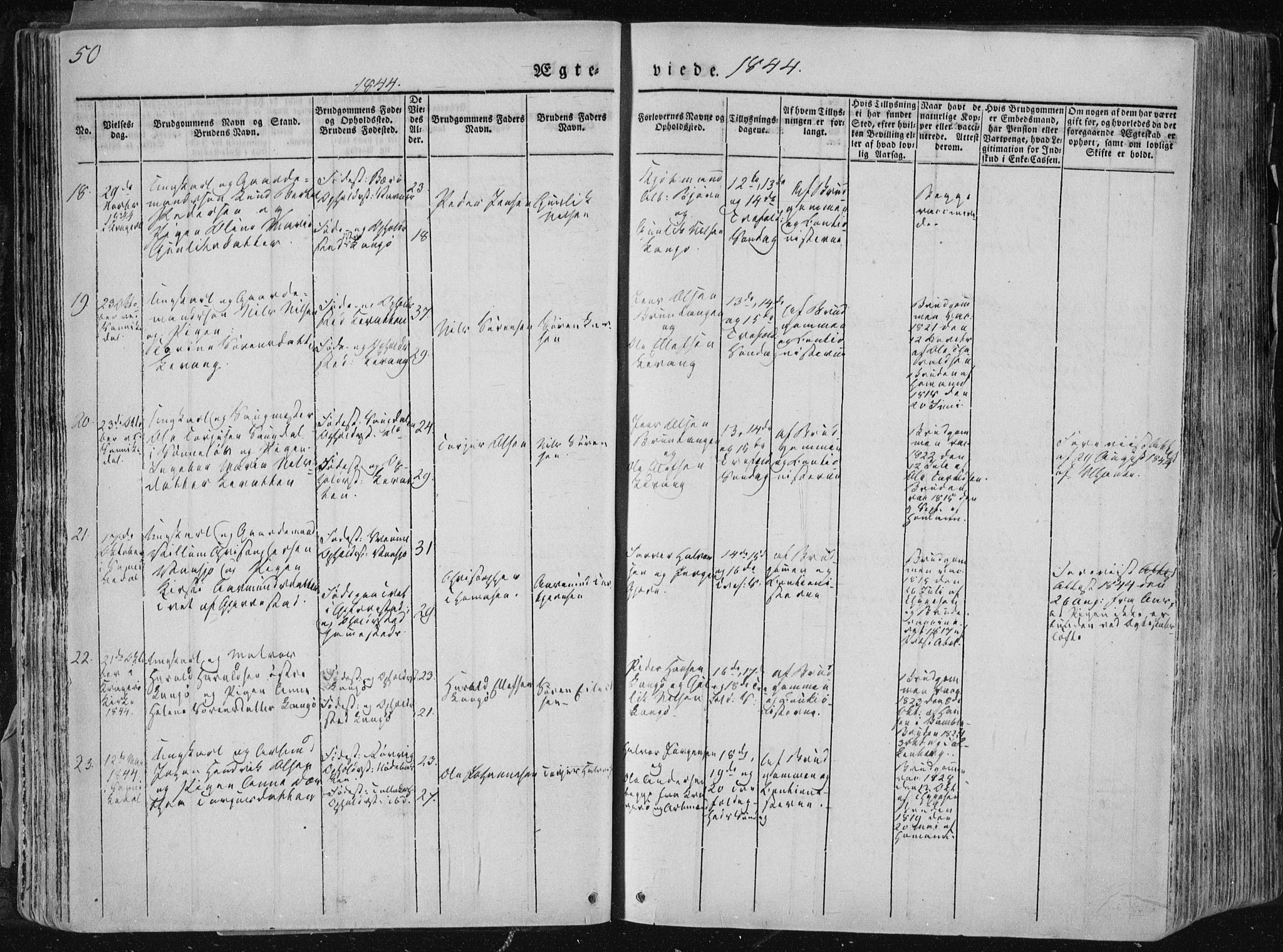 Sannidal kirkebøker, SAKO/A-296/F/Fa/L0007: Parish register (official) no. 7, 1831-1854, p. 50