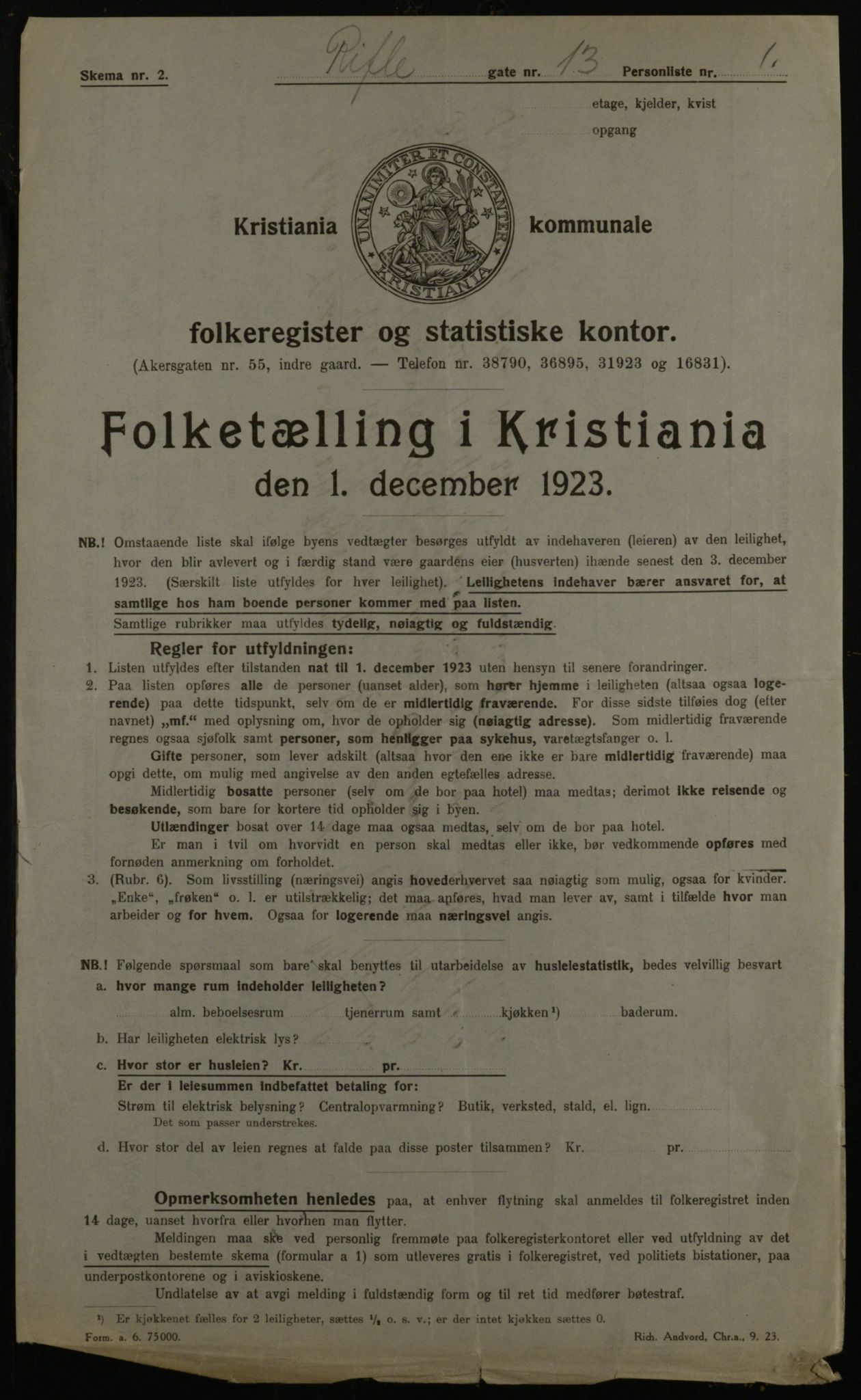 OBA, Municipal Census 1923 for Kristiania, 1923, p. 91867