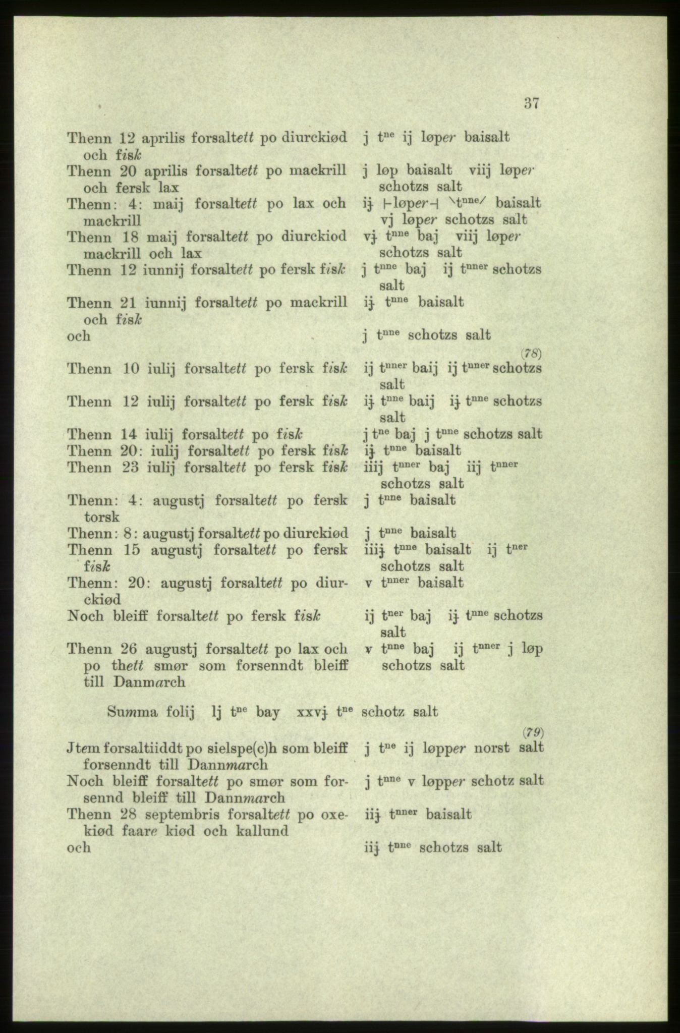 Publikasjoner utgitt av Arkivverket, PUBL/PUBL-001/C/0005: Bind 5: Rekneskap for Bergenhus len 1566-1567: B. Utgift C. Dei nordlandske lena og Finnmark D. Ekstrakt, 1566-1567, p. 37
