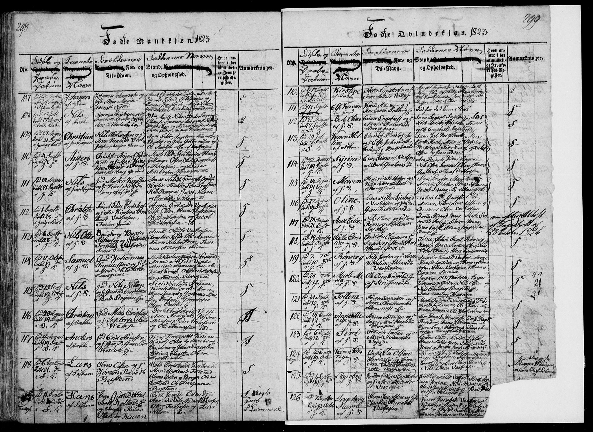 Eiker kirkebøker, SAKO/A-4/F/Fa/L0011: Parish register (official) no. I 11, 1814-1827, p. 298-299