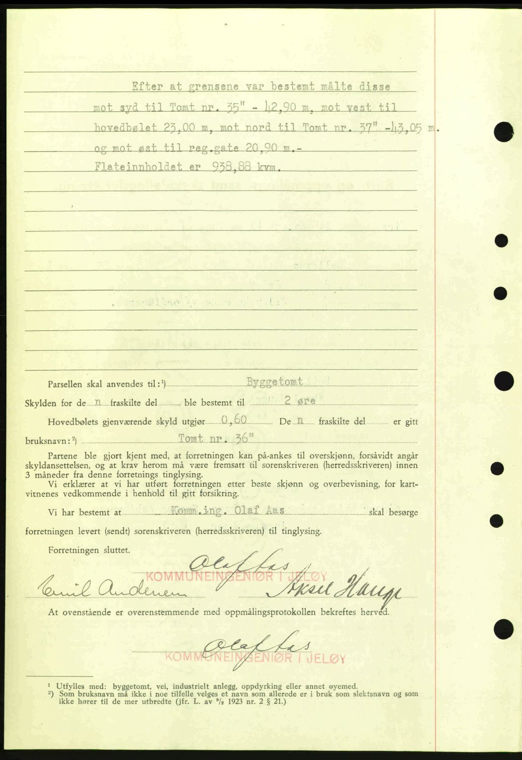 Moss sorenskriveri, SAO/A-10168: Mortgage book no. A9, 1941-1942, Diary no: : 2291/1941