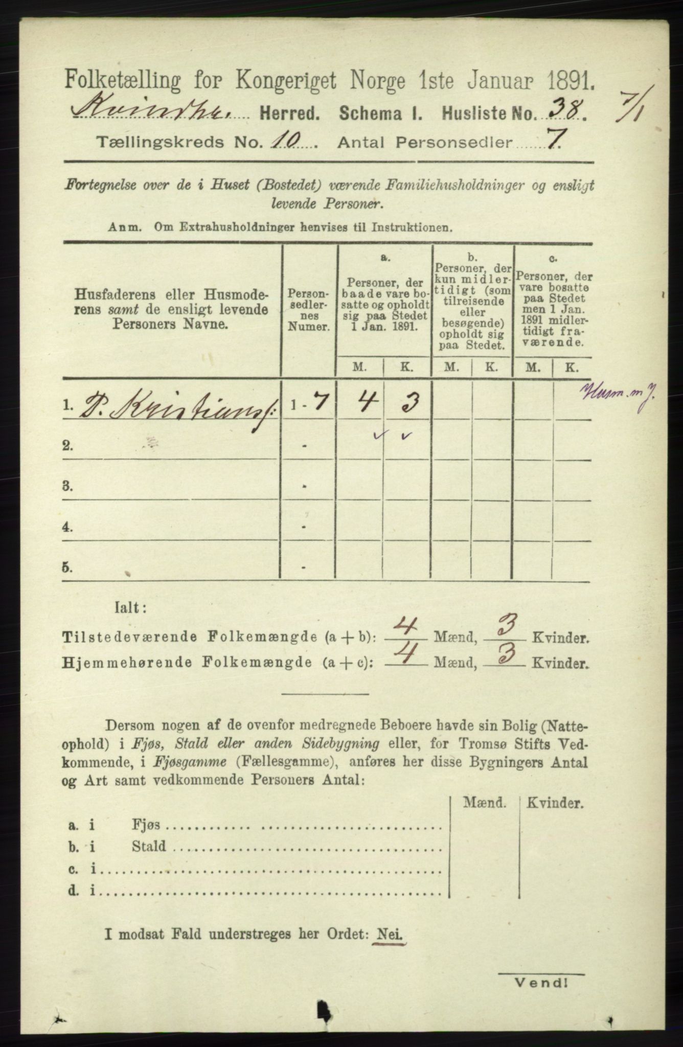 RA, 1891 census for 1224 Kvinnherad, 1891, p. 3558