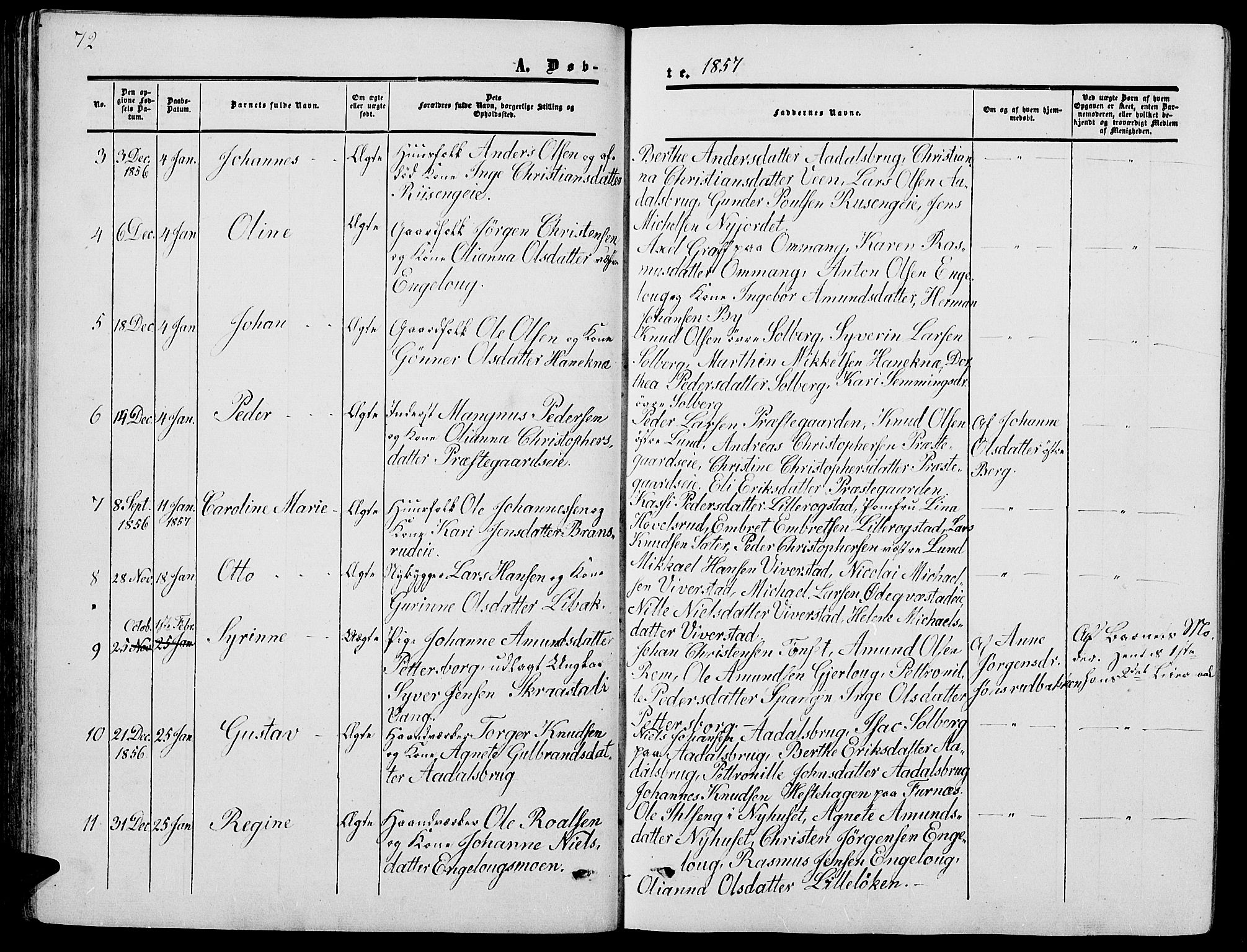 Løten prestekontor, AV/SAH-PREST-022/L/La/L0003: Parish register (copy) no. 3, 1850-1862, p. 72