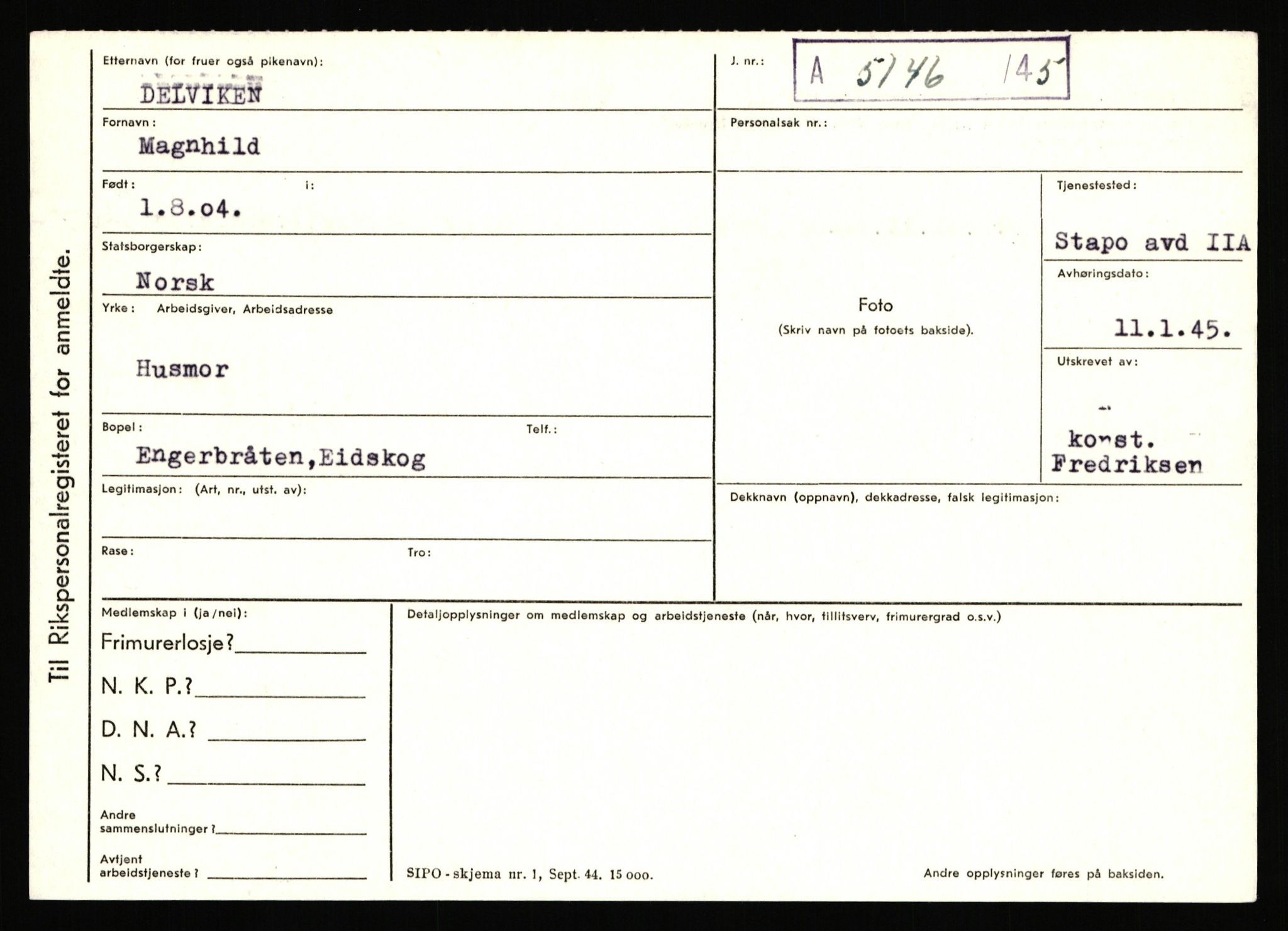 Statspolitiet - Hovedkontoret / Osloavdelingen, AV/RA-S-1329/C/Ca/L0003: Brechan - Eichinger	, 1943-1945, p. 3319