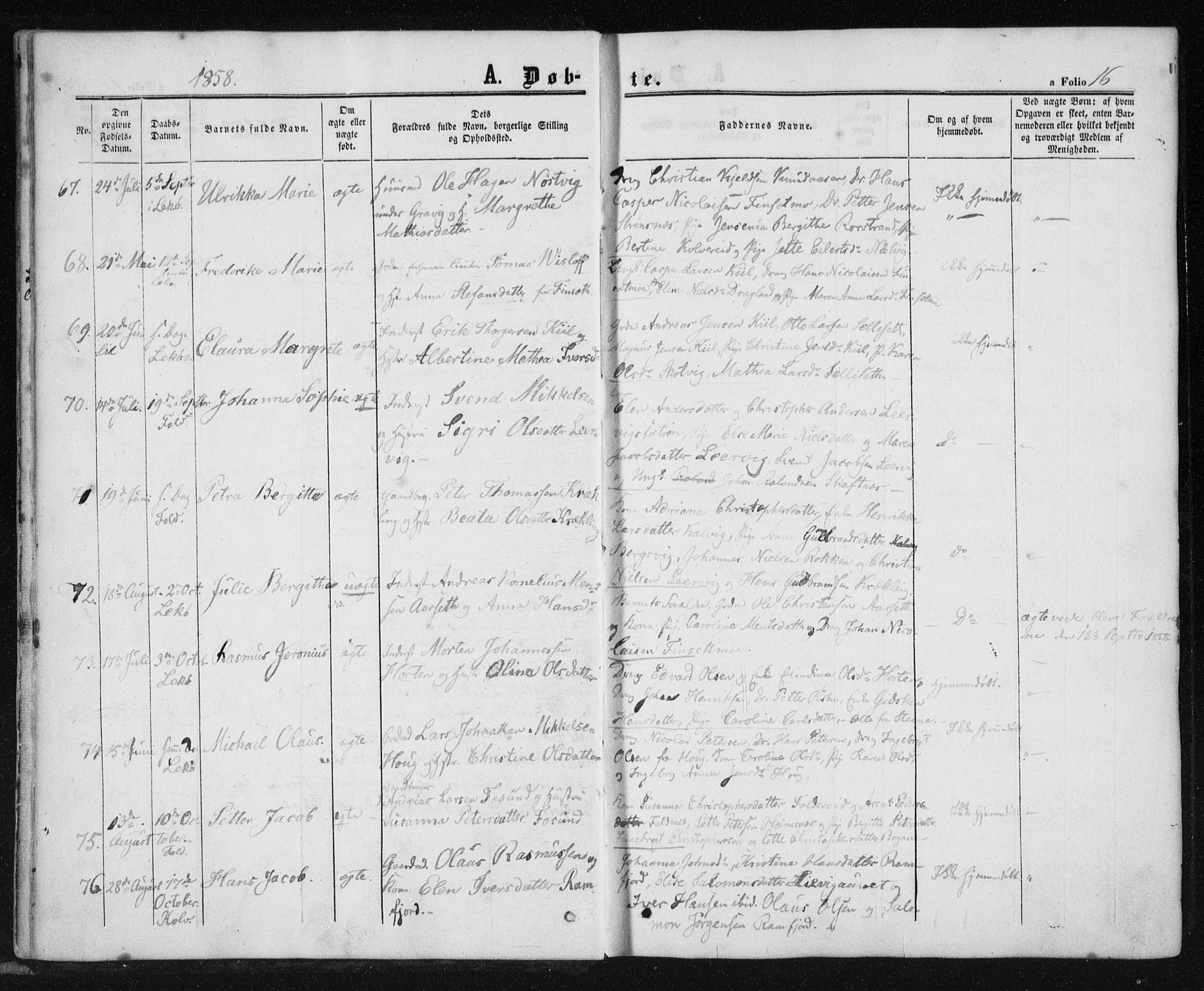 Ministerialprotokoller, klokkerbøker og fødselsregistre - Nord-Trøndelag, AV/SAT-A-1458/780/L0641: Parish register (official) no. 780A06, 1857-1874, p. 16