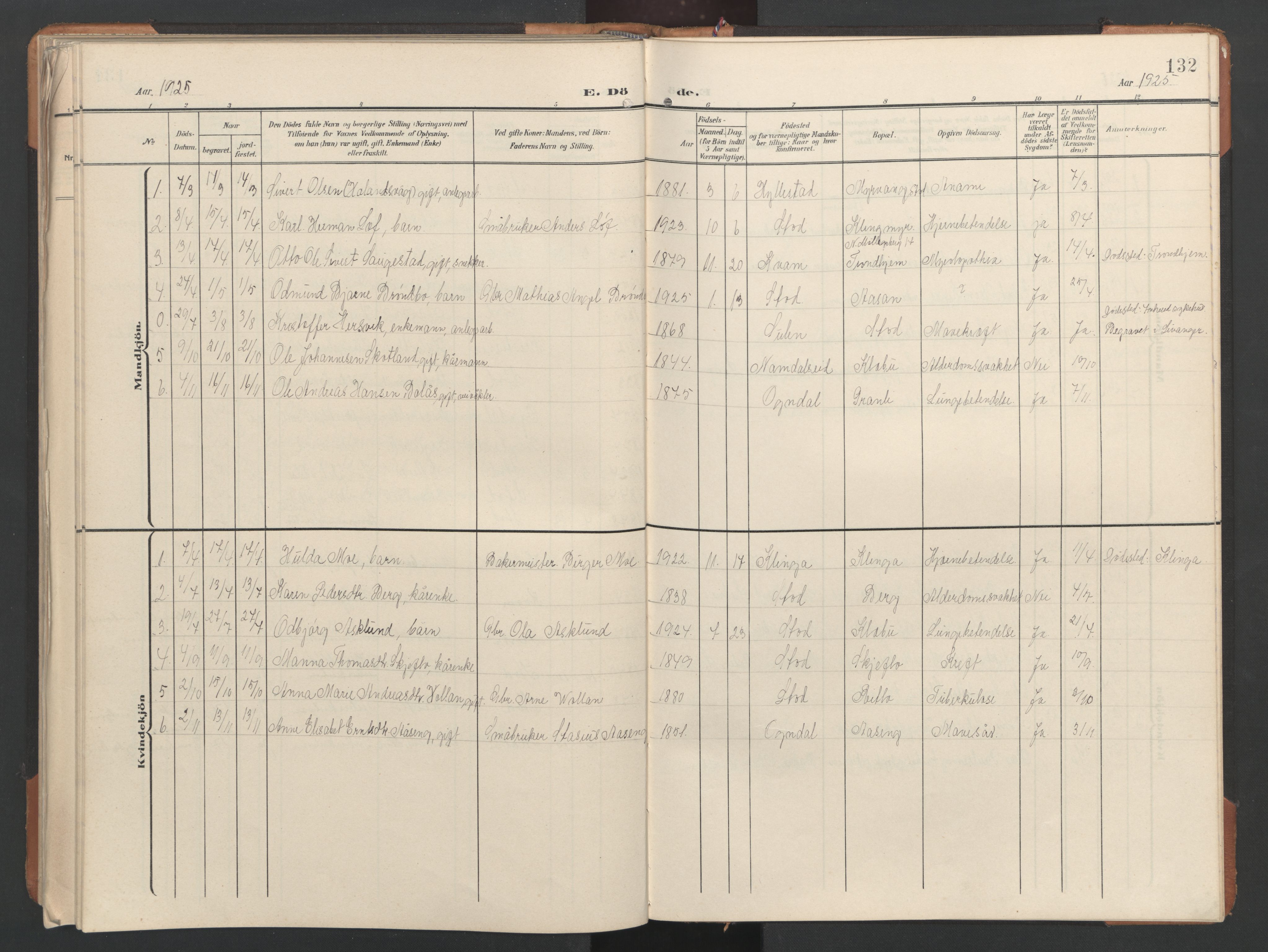 Ministerialprotokoller, klokkerbøker og fødselsregistre - Nord-Trøndelag, SAT/A-1458/746/L0455: Parish register (copy) no. 746C01, 1908-1933, p. 132