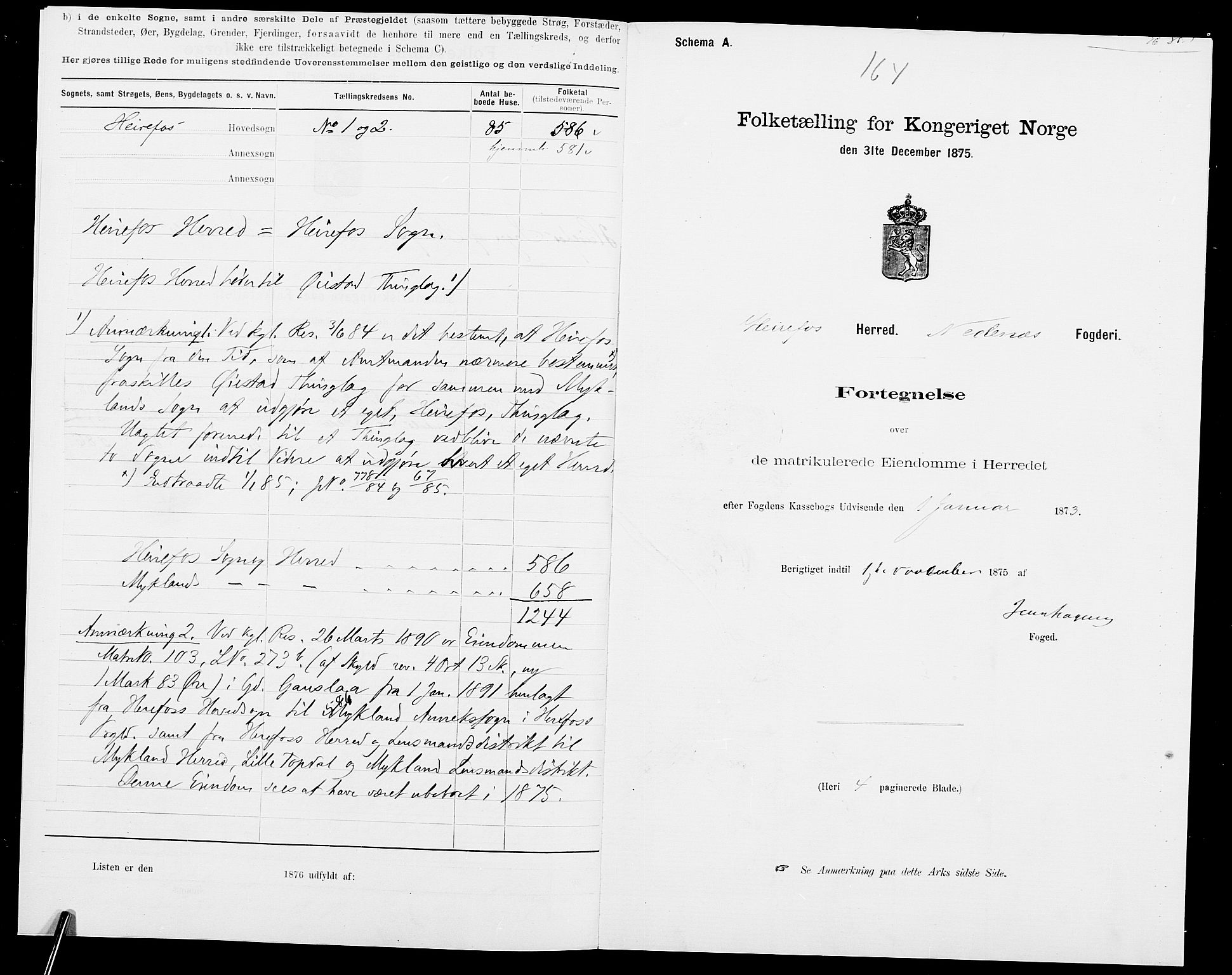 SAK, 1875 census for 0933P Herefoss, 1875, p. 4