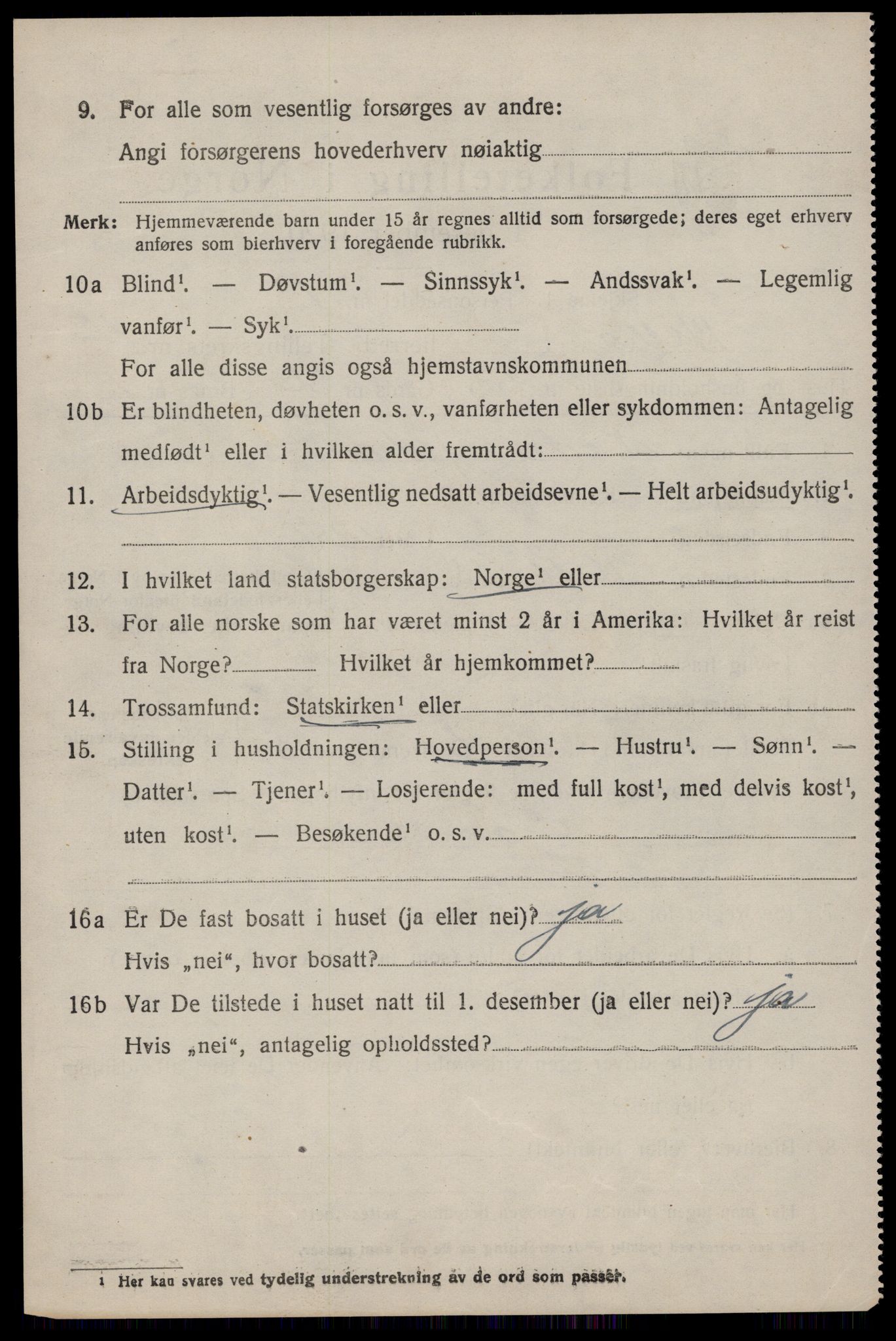 SAST, 1920 census for Hetland, 1920, p. 23500