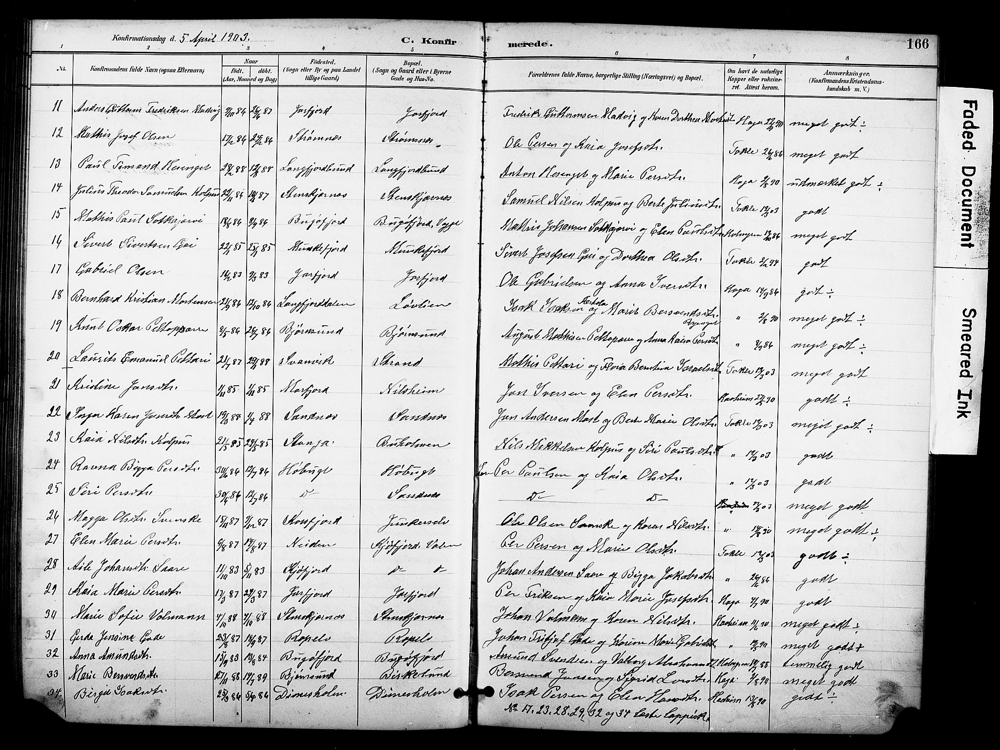 Sør-Varanger sokneprestkontor, AV/SATØ-S-1331/H/Hb/L0004klokker: Parish register (copy) no. 4, 1891-1912, p. 166