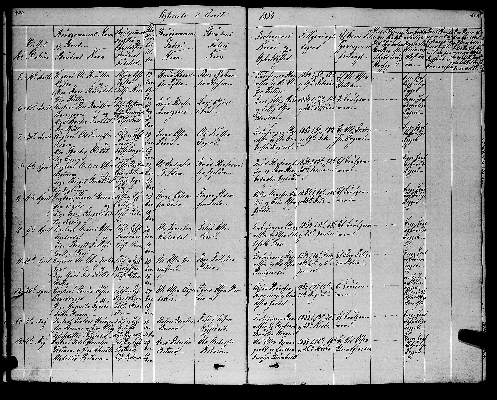Gol kirkebøker, SAKO/A-226/F/Fa/L0002: Parish register (official) no. I 2, 1837-1863, p. 402-403