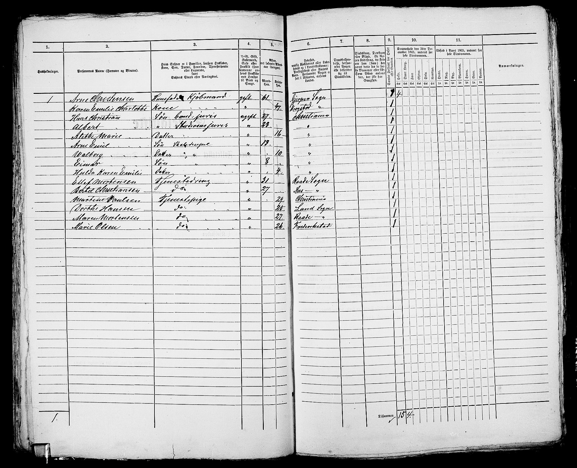 RA, 1865 census for Kristiania, 1865, p. 671