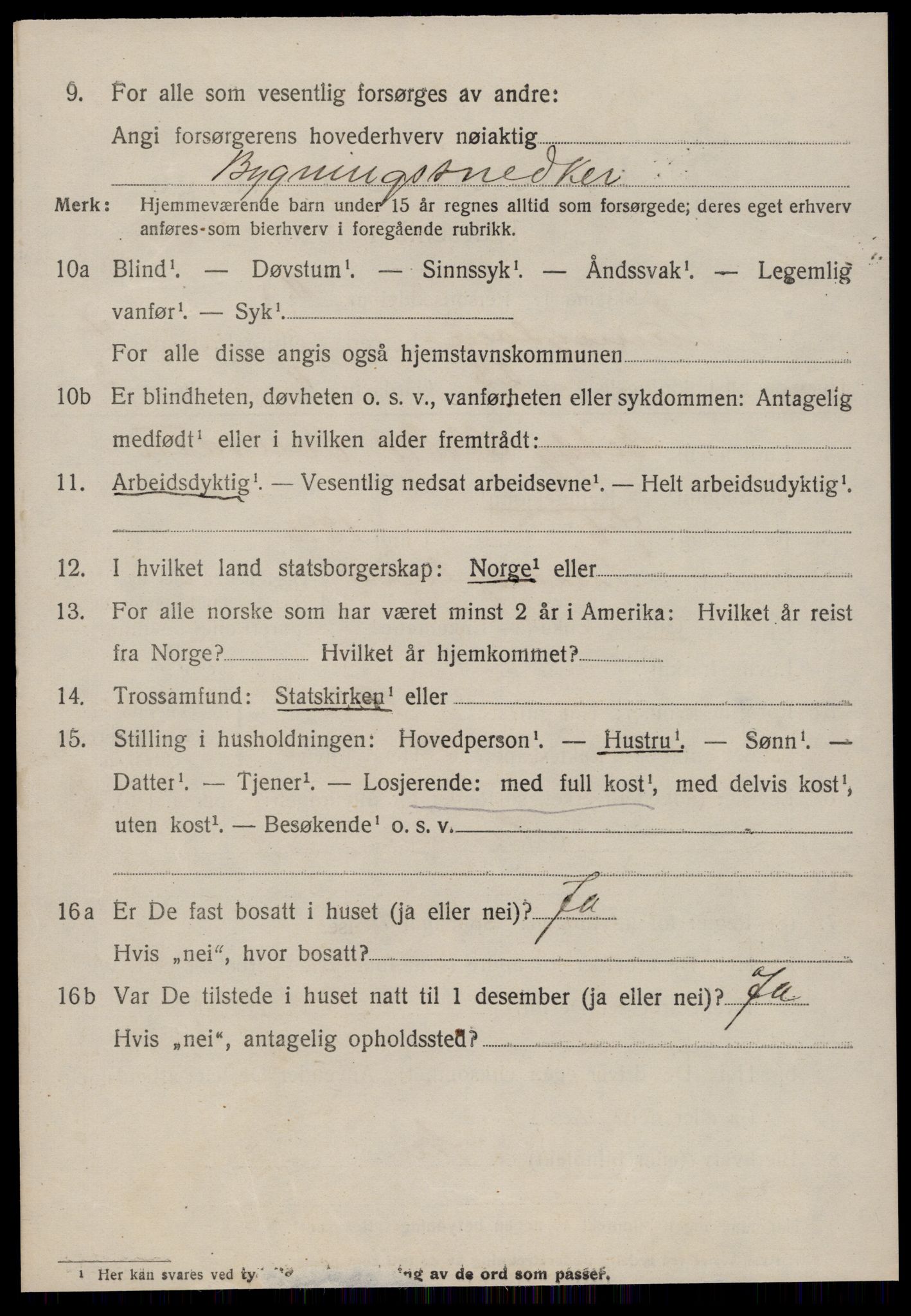 SAT, 1920 census for Sunnylven, 1920, p. 2161