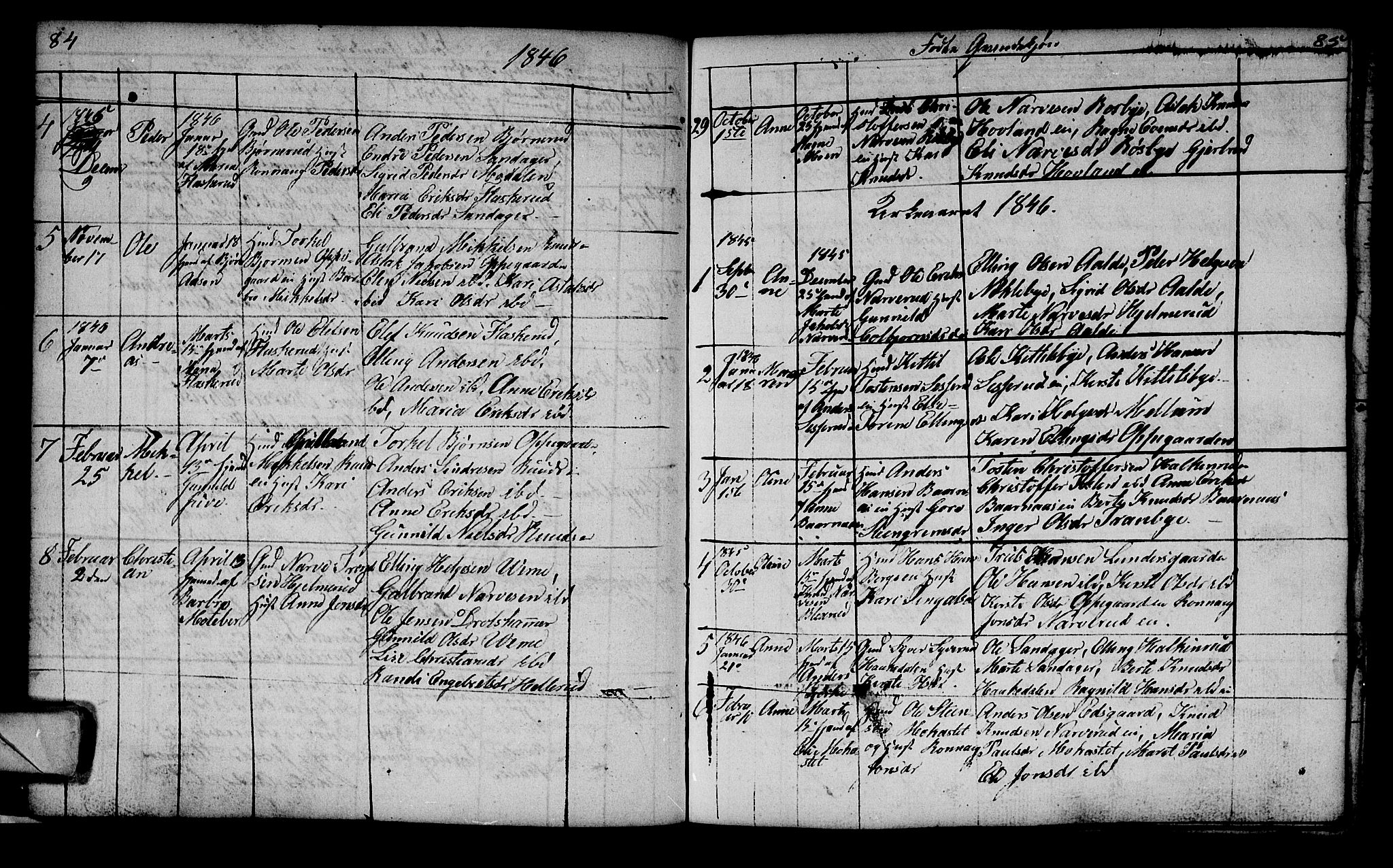 Lunder kirkebøker, SAKO/A-629/G/Ga/L0001: Parish register (copy) no. I 1, 1832-1849, p. 84-85